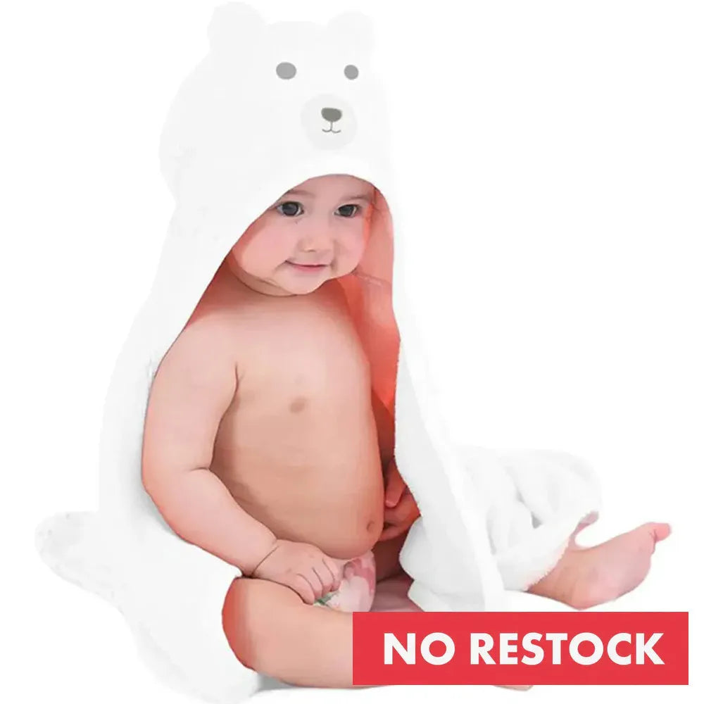 Ijsbeer baby fleece wikkeldeken met capuchon 75x100 cm zachte fleece dierencape