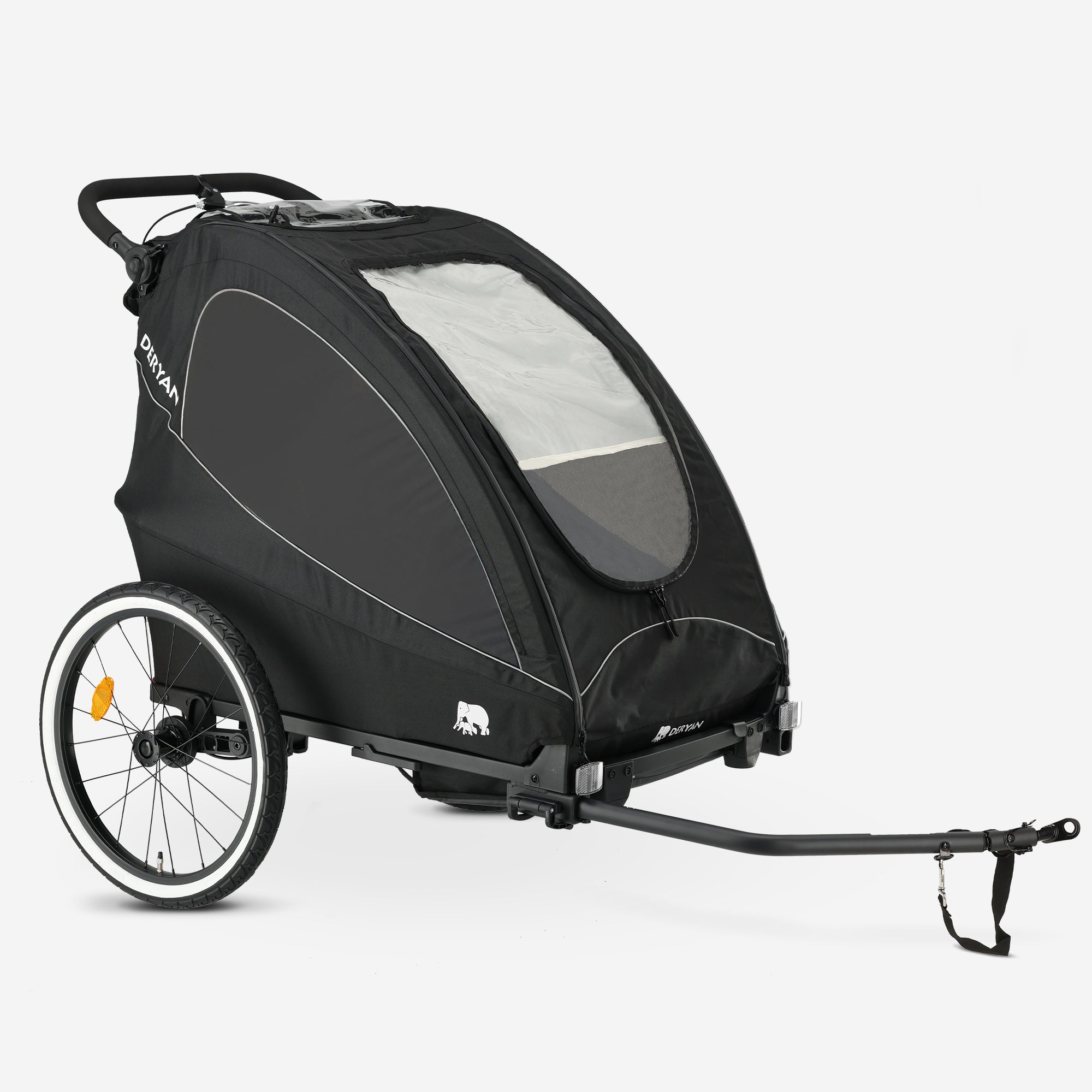 Luxe Fietskar - fietskar en wandelwagen en hardloopkinderwagen - Zwart