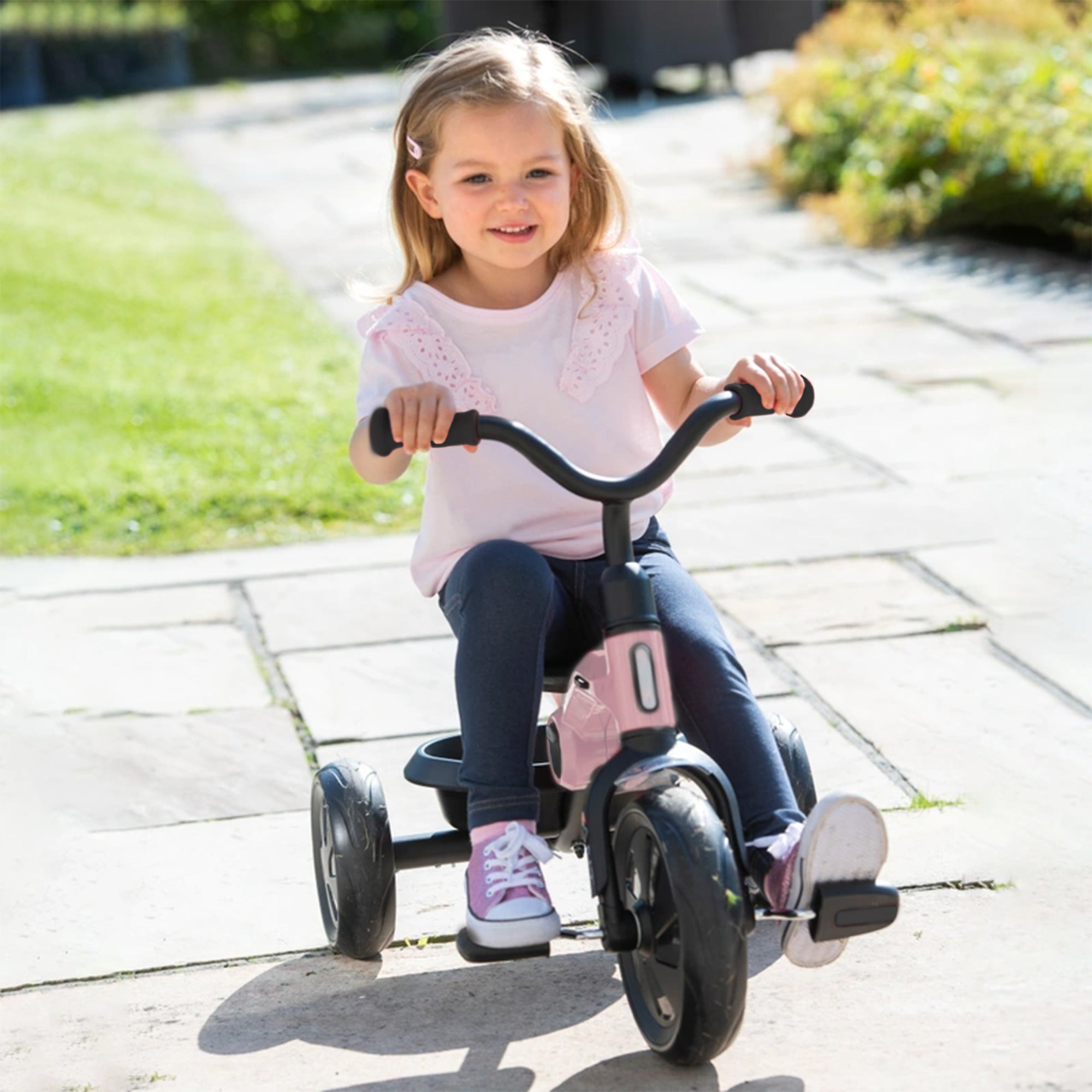 Drifter Driewieler met duwstang Roze