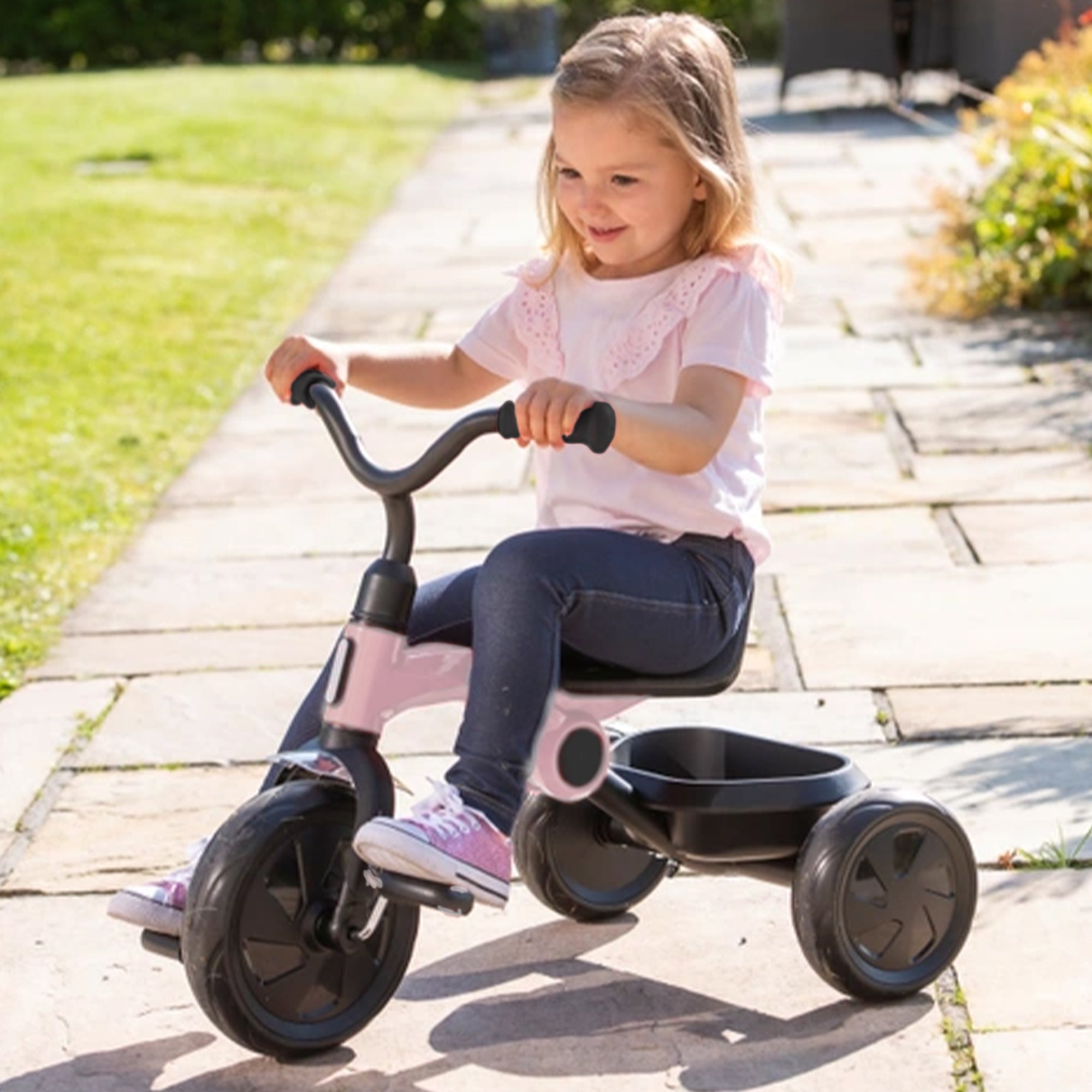 Drifter Driewieler met duwstang Roze