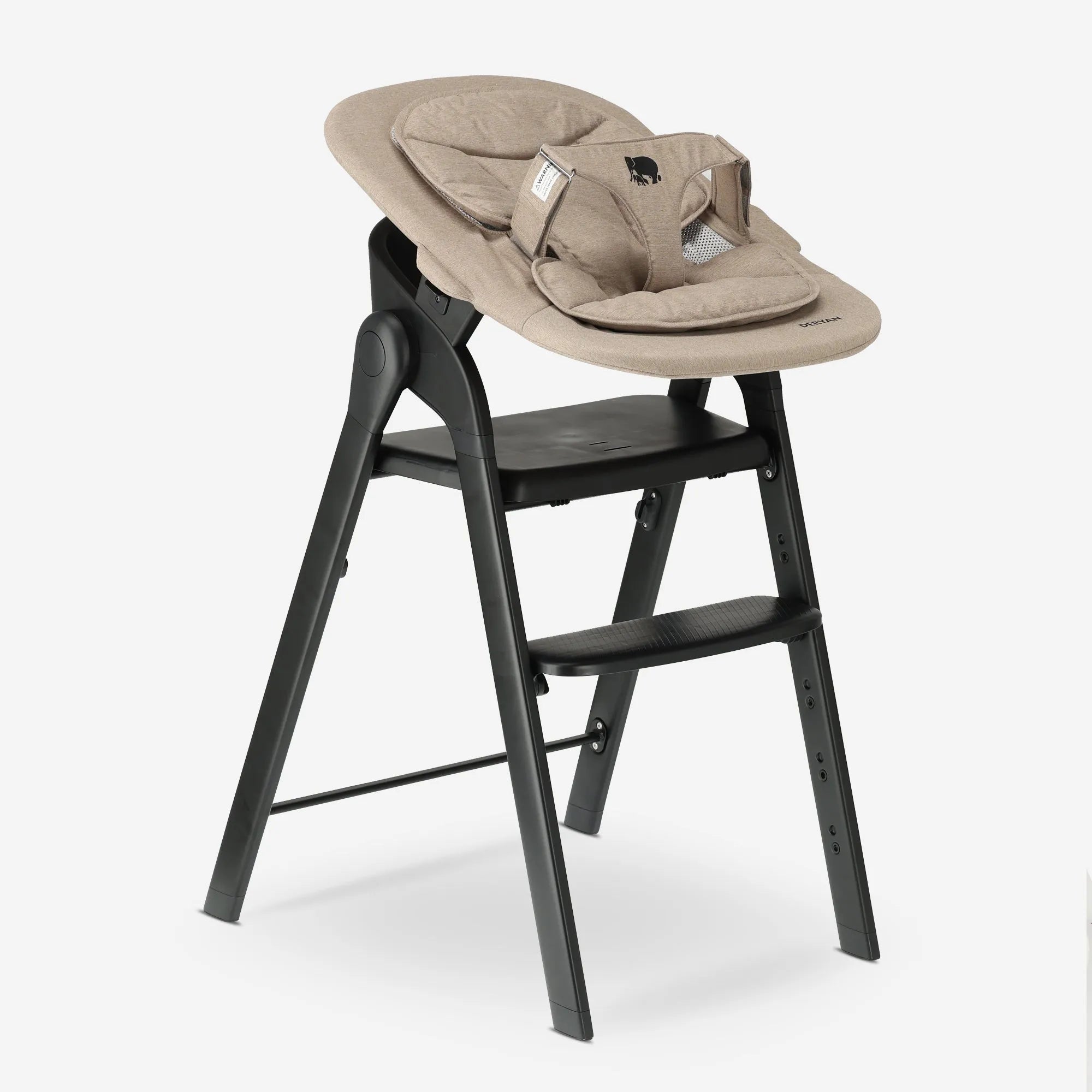 Deryan Luxe Kinderstoel met Bouncer - Zwart/Nougat