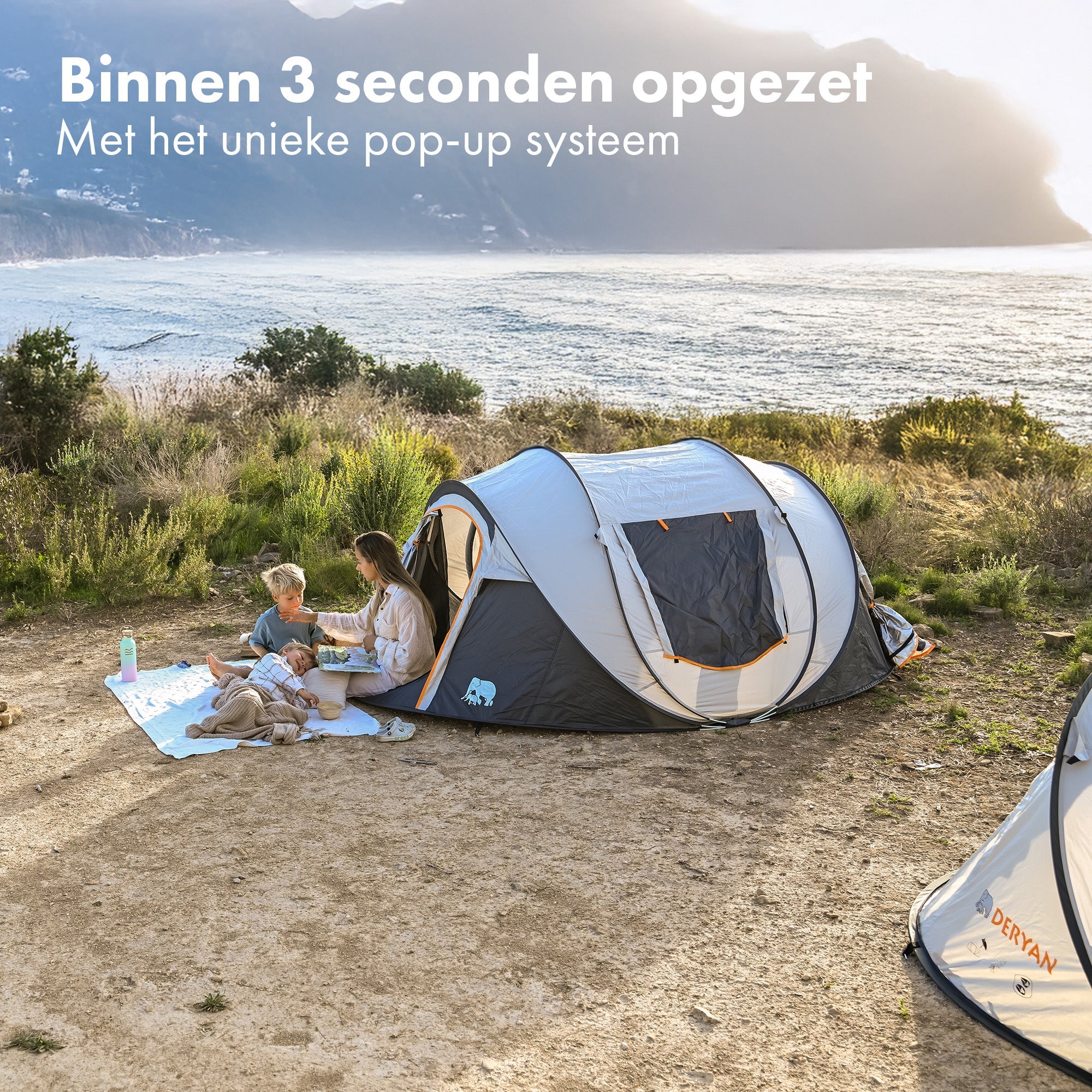 Pop Up Luxe Tent - 2000MM waterkolom - Cream - 4 Persoons