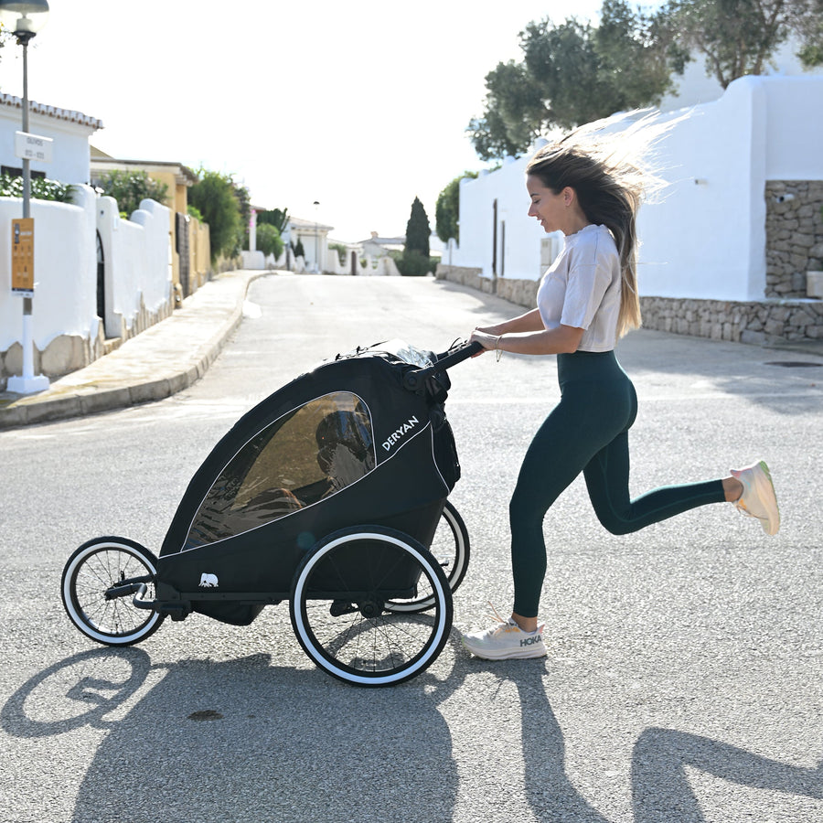 Luxe Fietskar 3-in-1 Wandelwagen en Jogger - Zwart