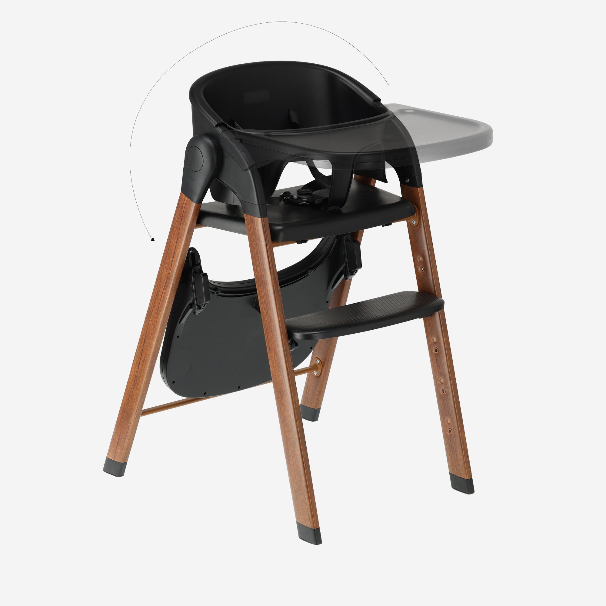 Luxe Kinderstoel Zwart / Hout