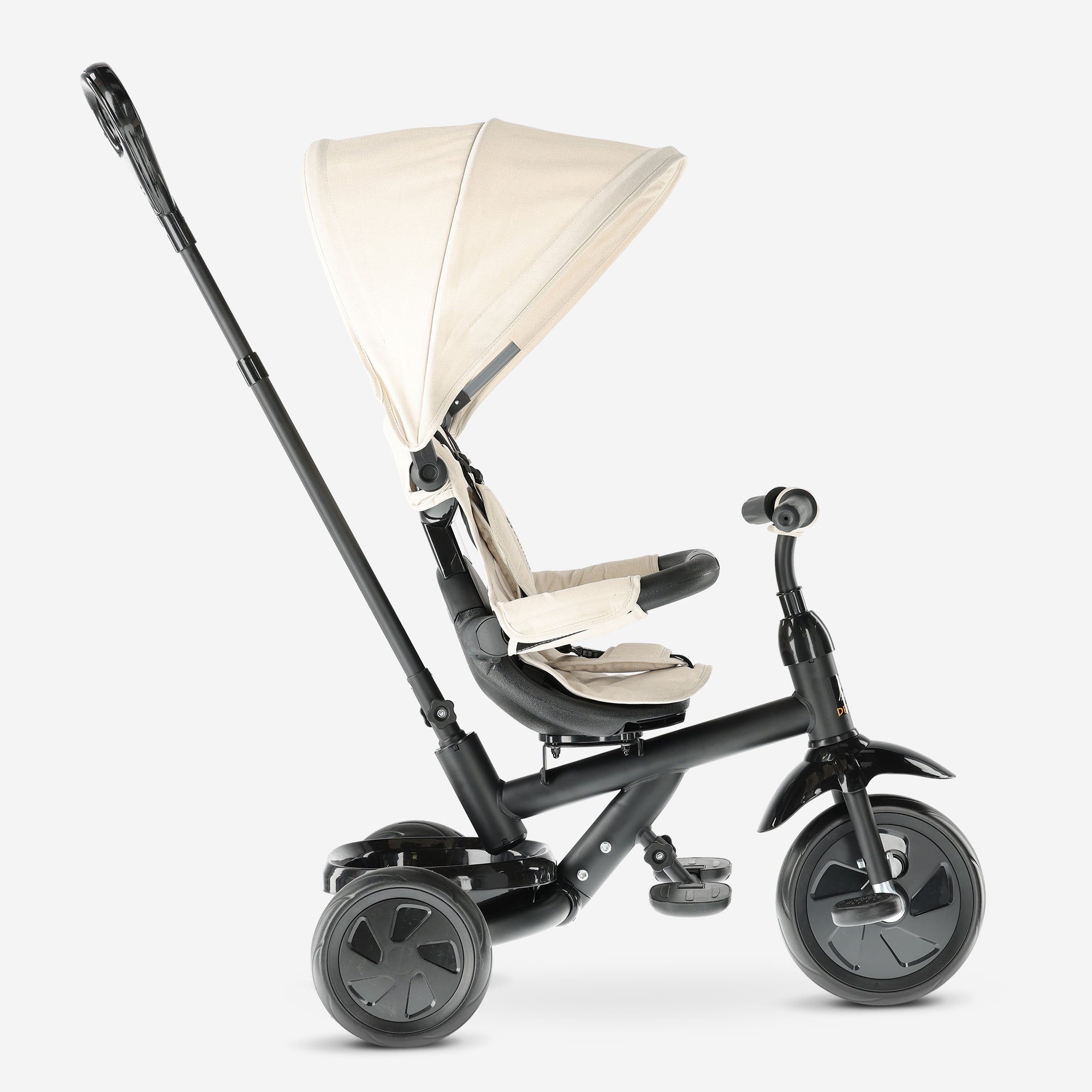 Adventurer Driewieler met duwstang Cream