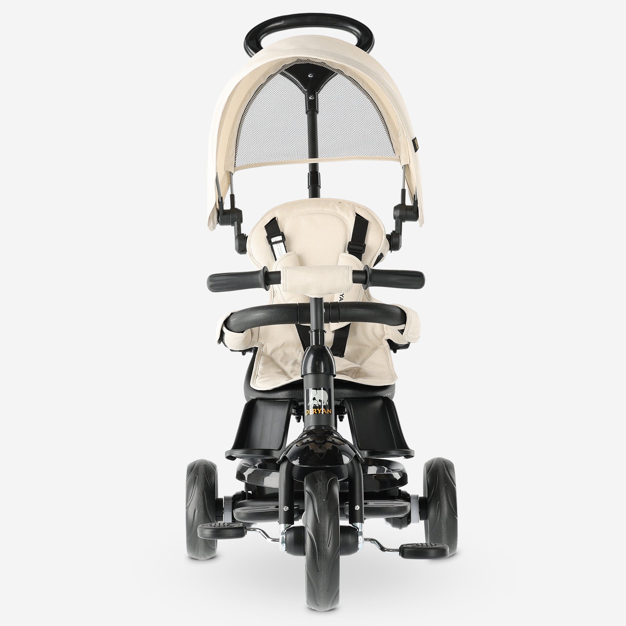 Adventurer Driewieler met duwstang Cream