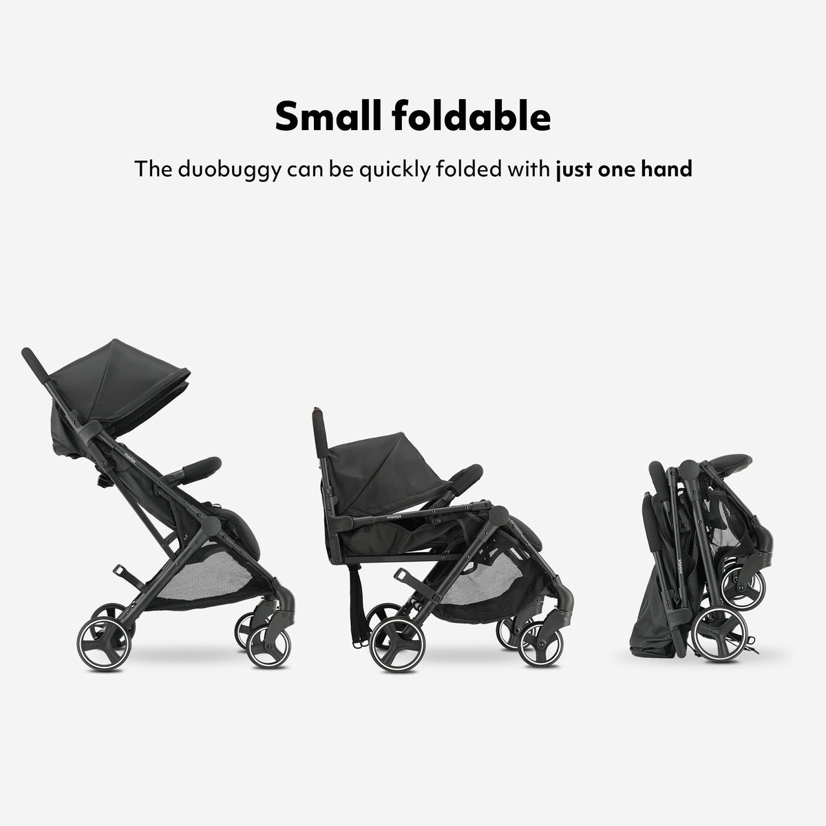 Mooiys Tess Twin Duo Buggy - Inclusief regenhoes - Inclusief Draagtas - Zwart