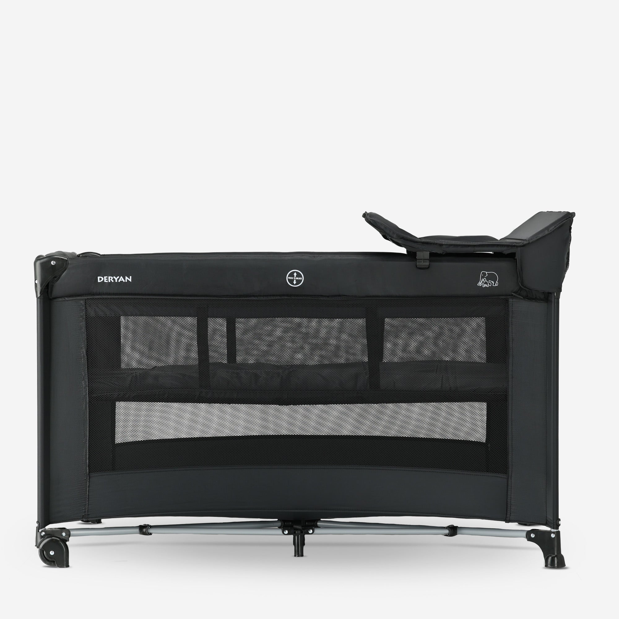 Luxe Campingbed Inclusief transporttas - Inclusief verschoonblad -Inclusief bodemverhoger Zwart