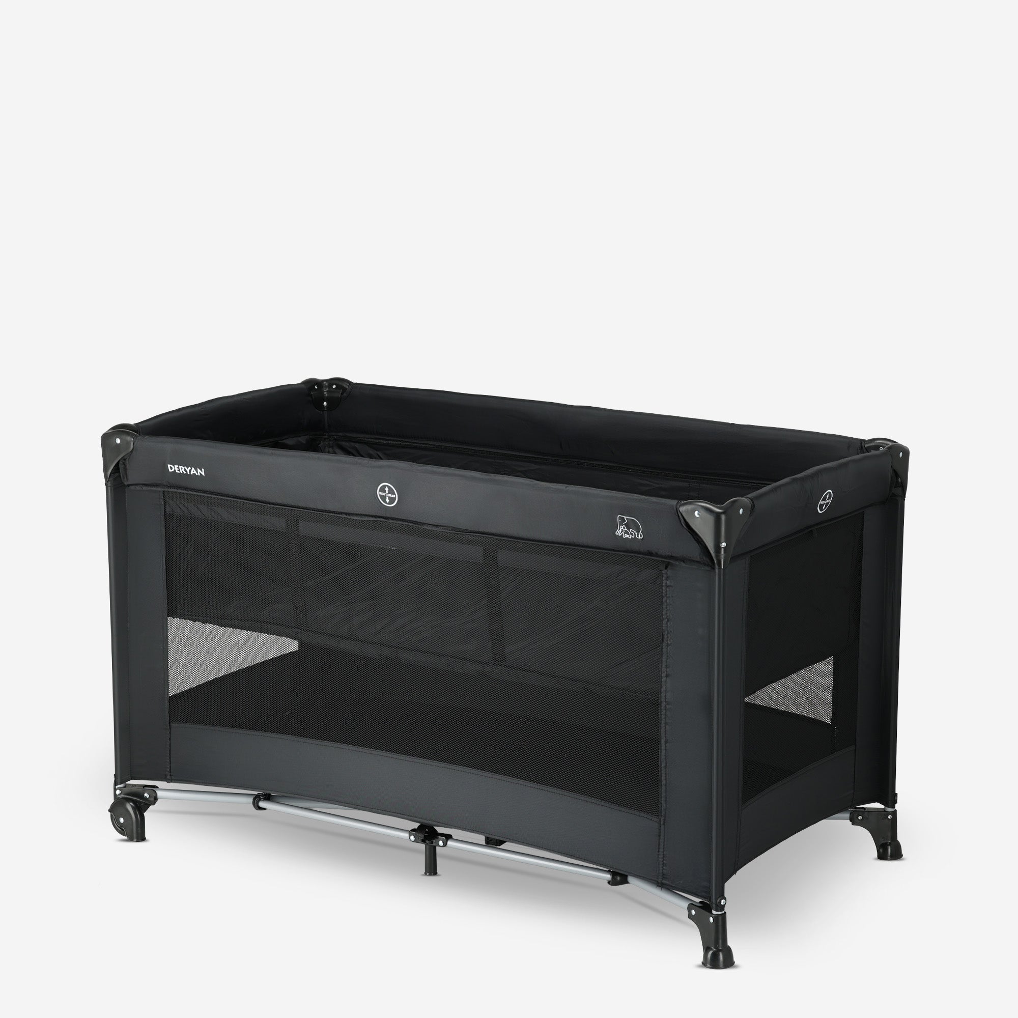 Luxe Campingbed Inclusief transporttas - Inclusief verschoonblad -Inclusief bodemverhoger Zwart