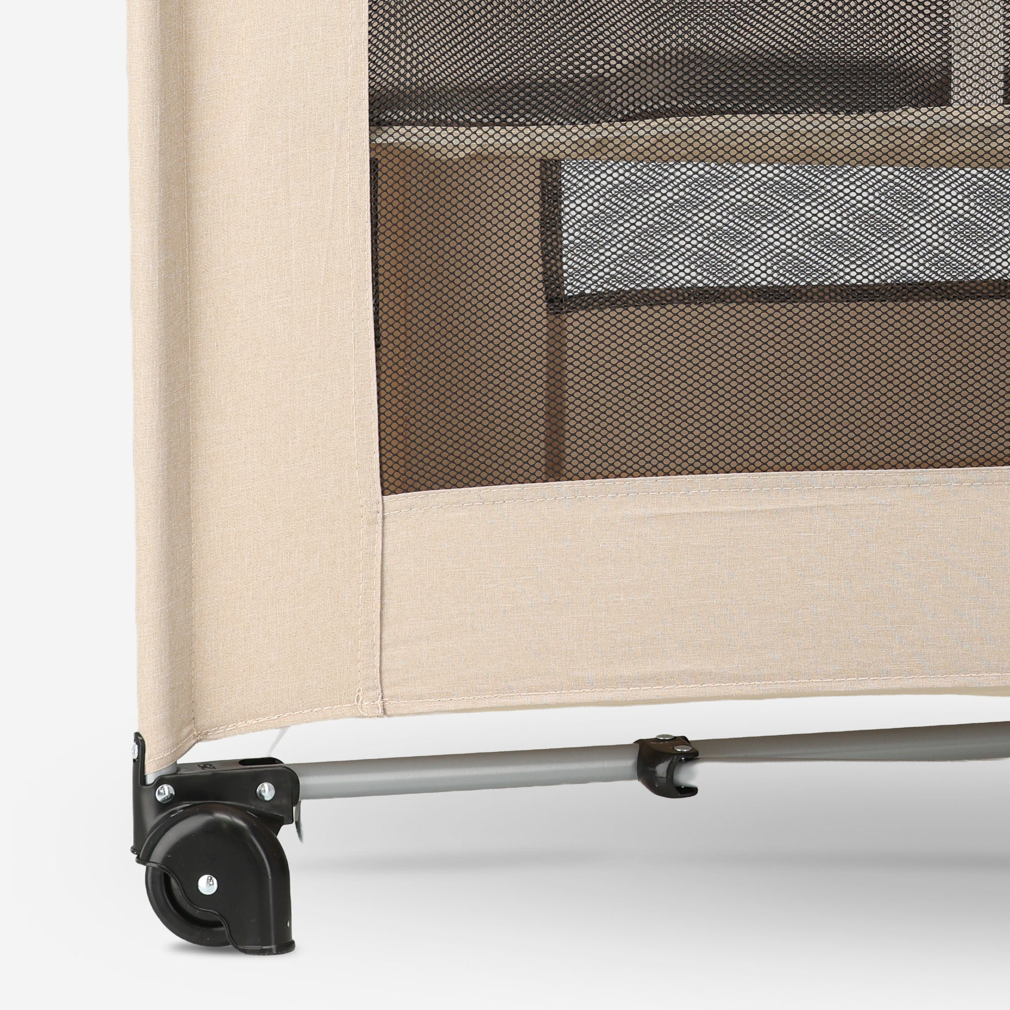 Luxe Campingbed Inclusief transporttas - Inclusief verschoonblad -Inclusief bodemverhoger Nougat