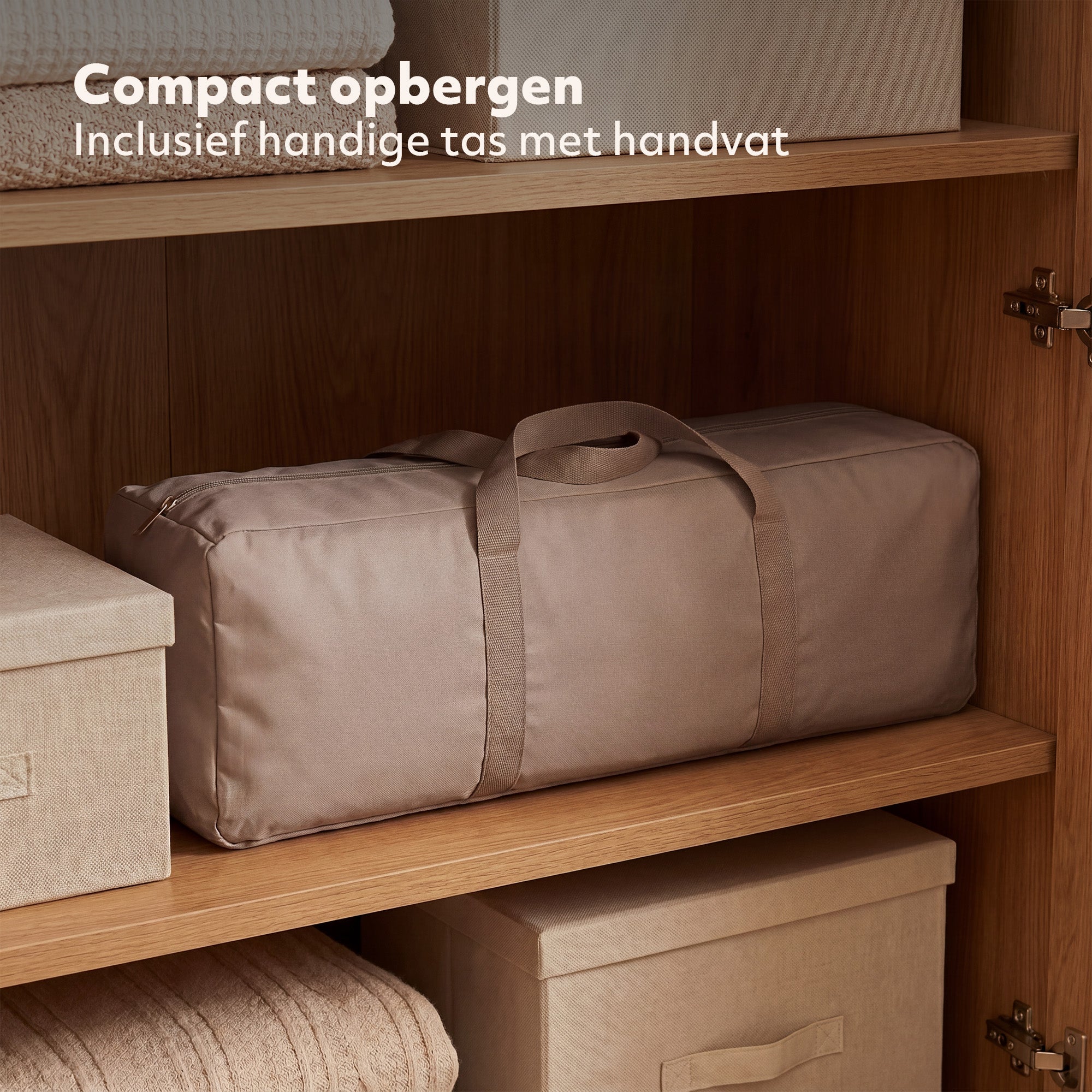 Luxe Campingbed Inclusief transporttas - Inclusief verschoonblad -Inclusief bodemverhoger Nougat