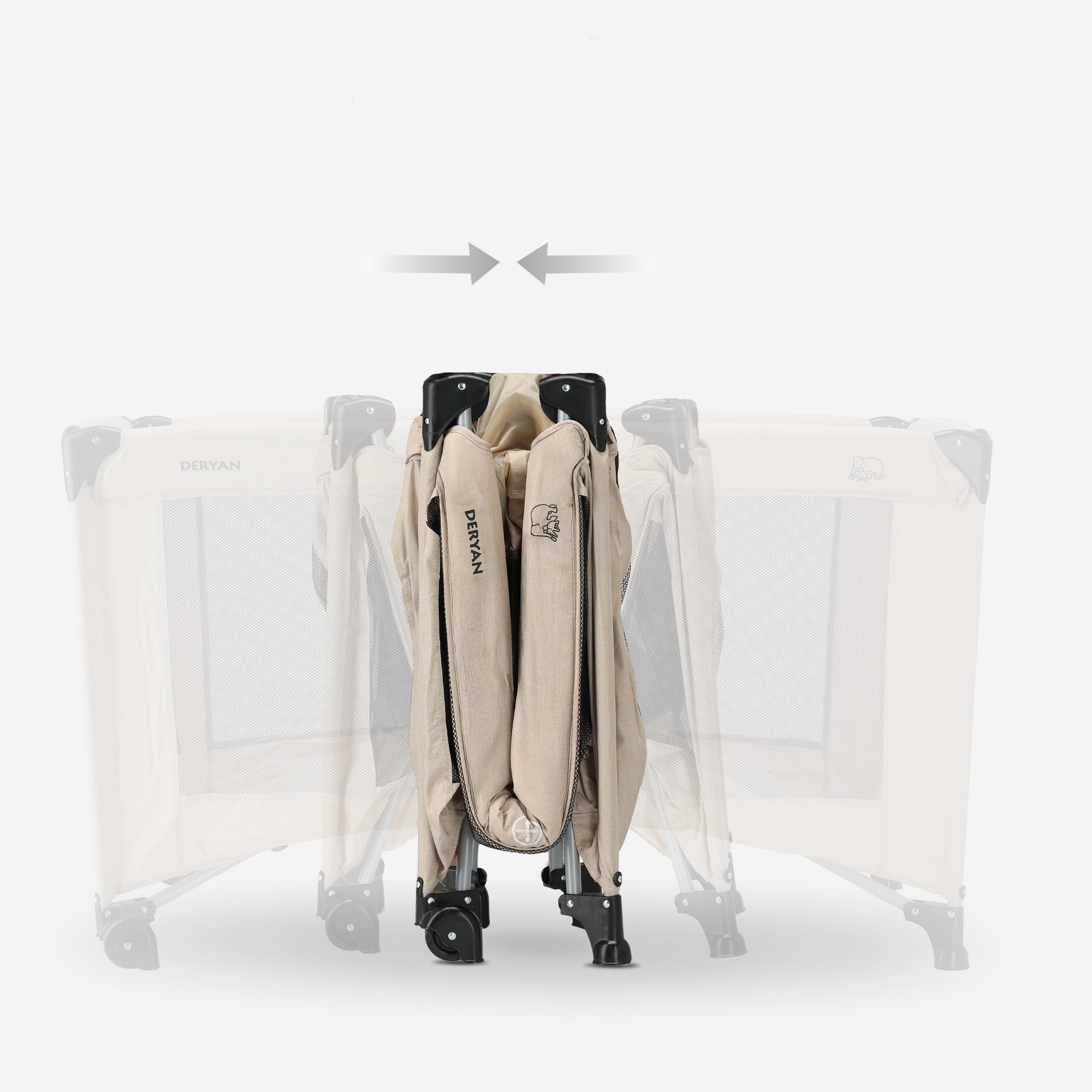 Luxe Campingbed Inclusief transporttas - Inclusief verschoonblad -Inclusief bodemverhoger Nougat