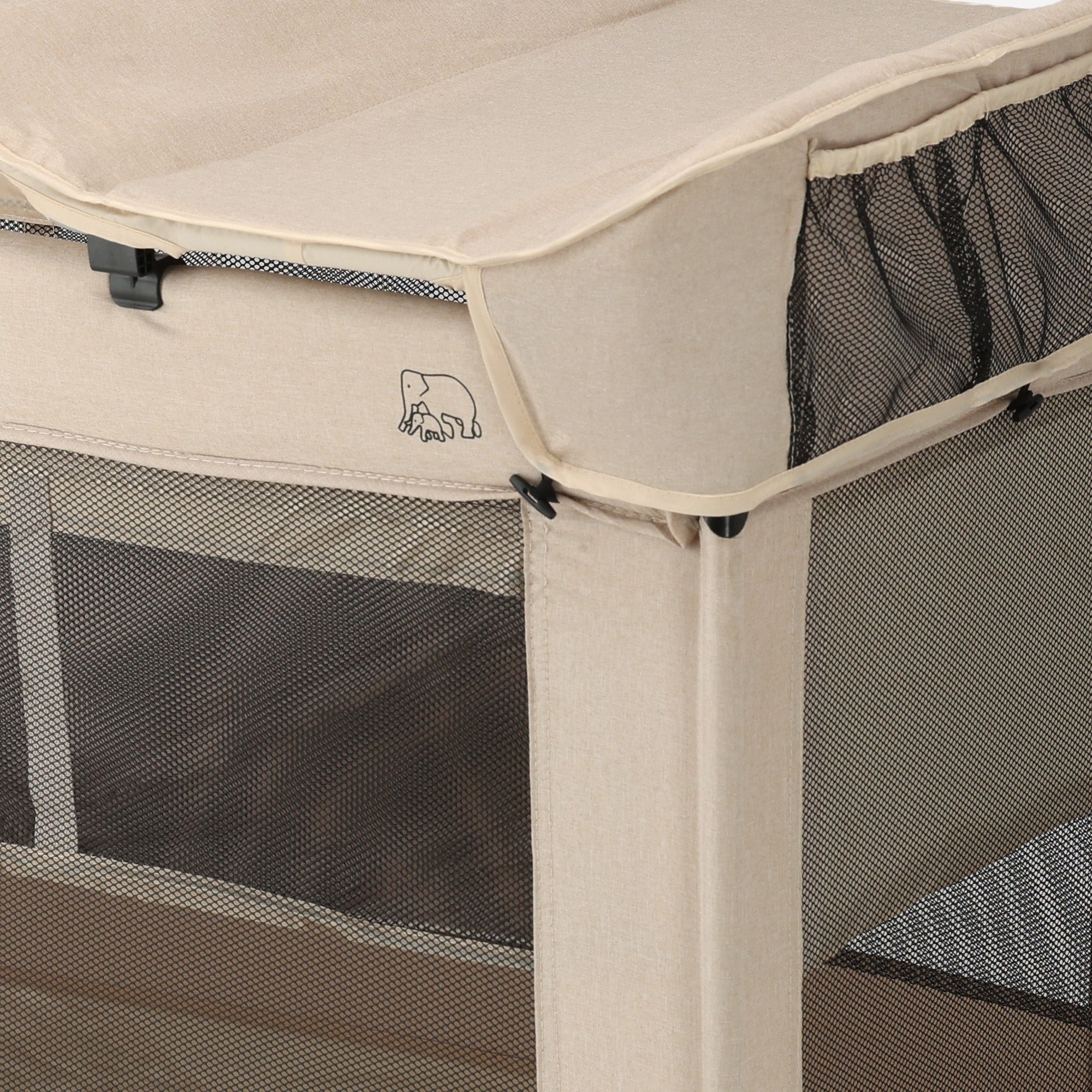 Luxe Campingbed Inclusief transporttas - Inclusief verschoonblad -Inclusief bodemverhoger Nougat
