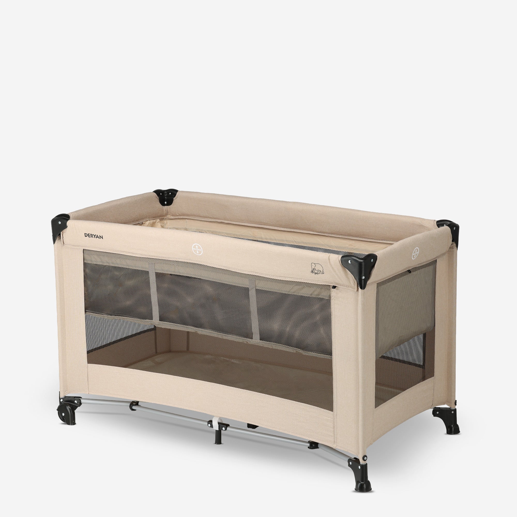 Luxe Campingbed Inclusief transporttas - Inclusief verschoonblad -Inclusief bodemverhoger Nougat