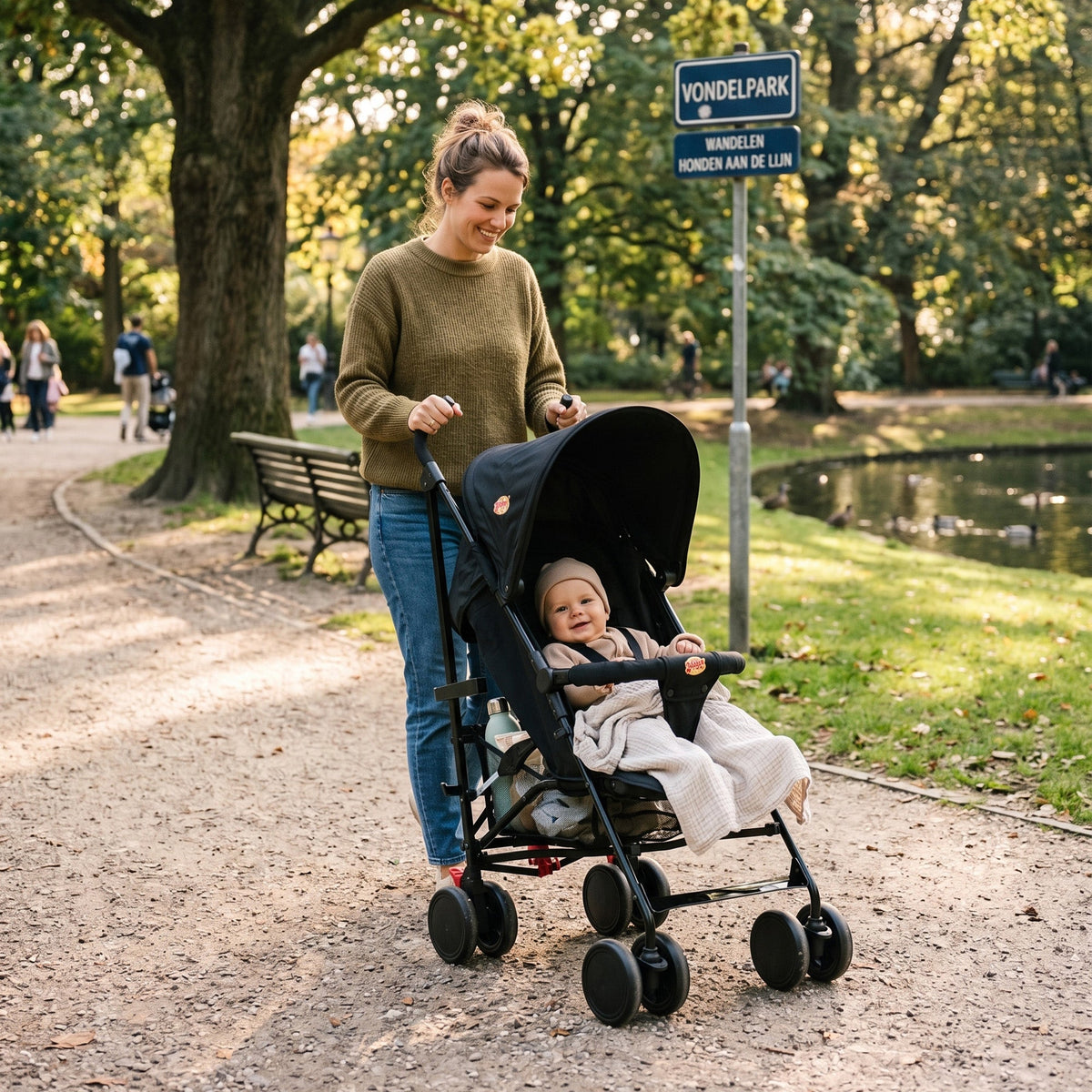 Paraplu Buggy - Verstelbare Buggy - Tot 15 kg - Zwart