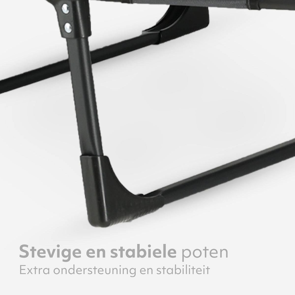 Mooiys Opvouwbaar Veldbed – Campingbed met Verstelbare Rugleuning – Grijs