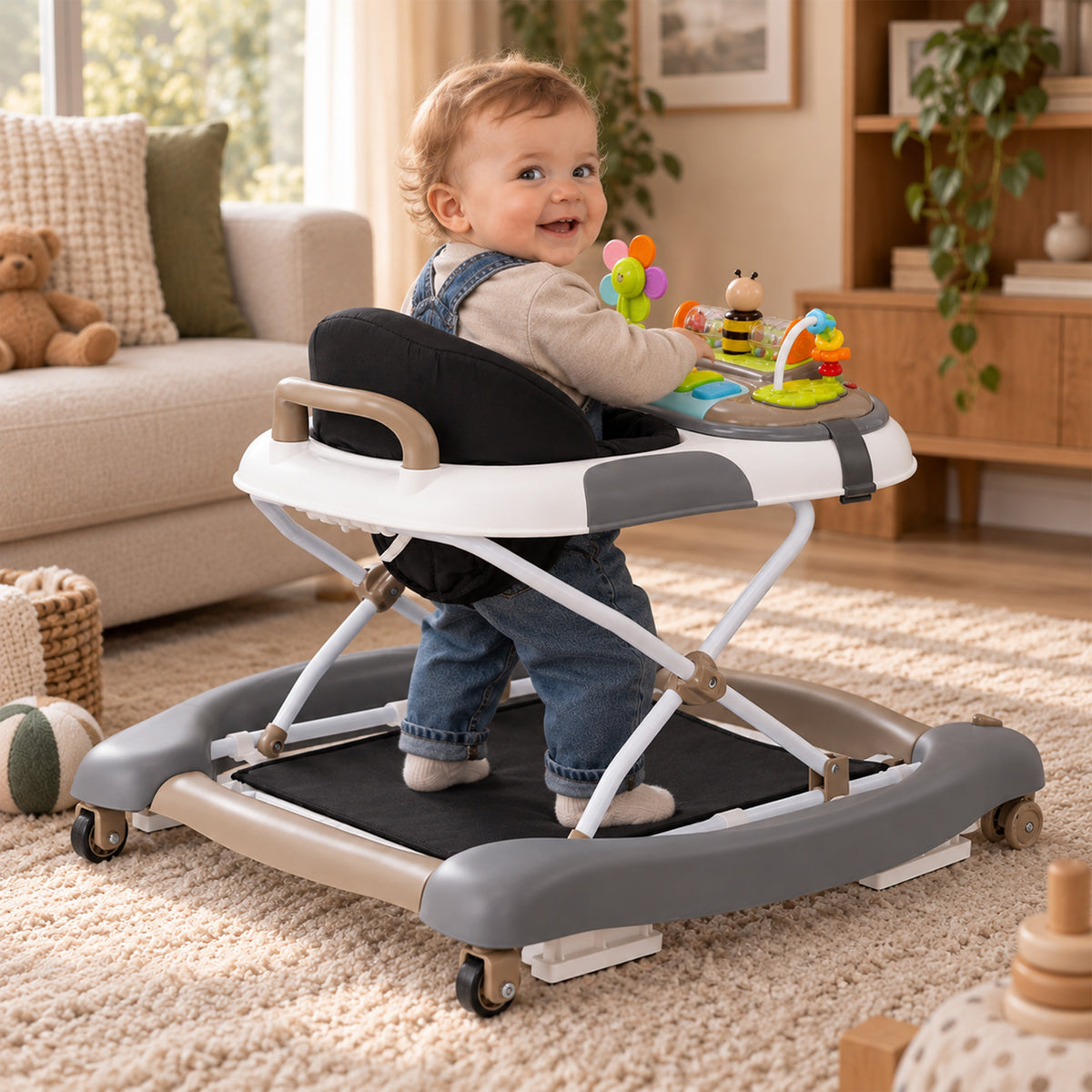4-in-1 Loopstoel Zwart & Bruin