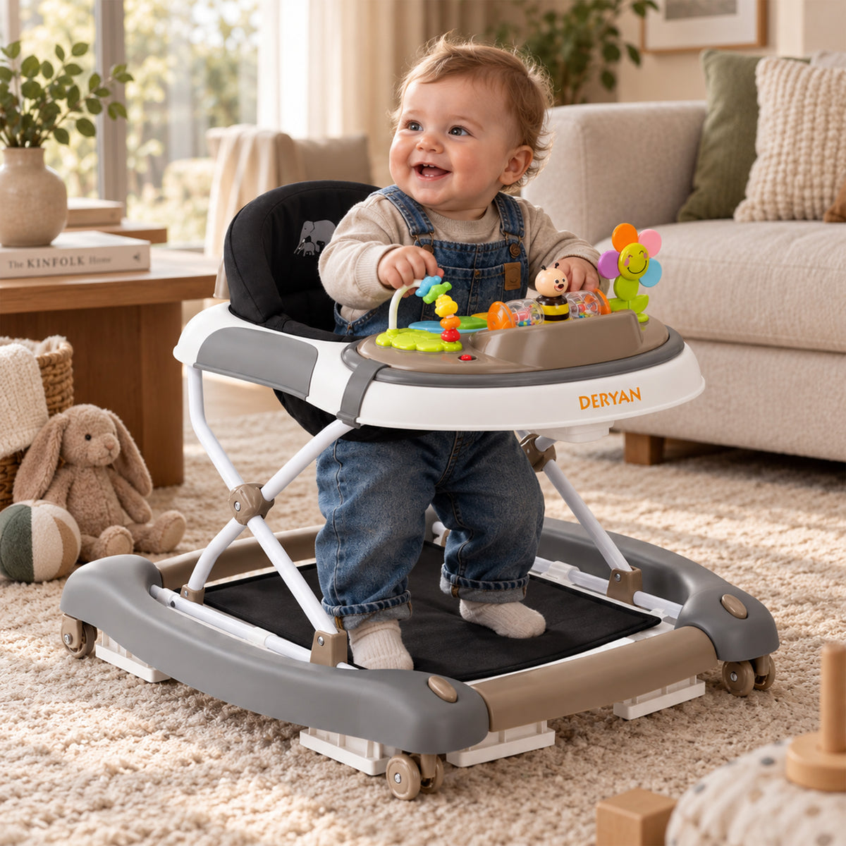 4-in-1 Loopstoel Zwart & Bruin