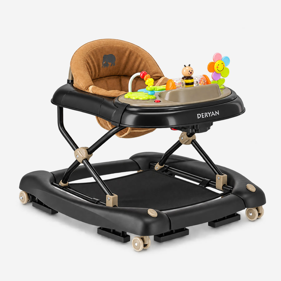 4-in-1 Loopstoel Zwart & Nougat