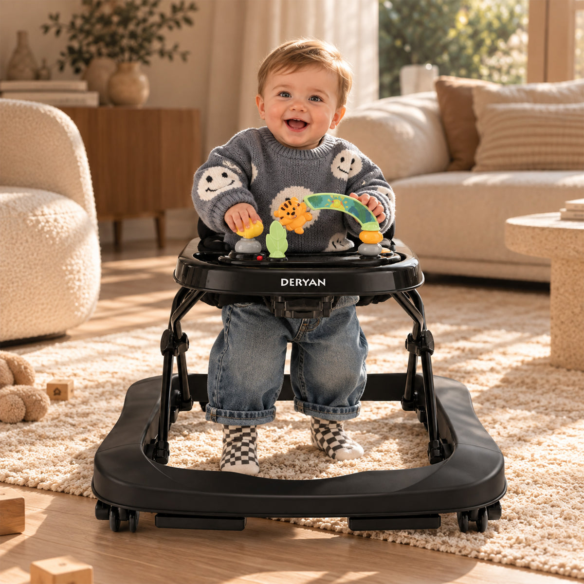 2-in-1 Loopstoel Zwart