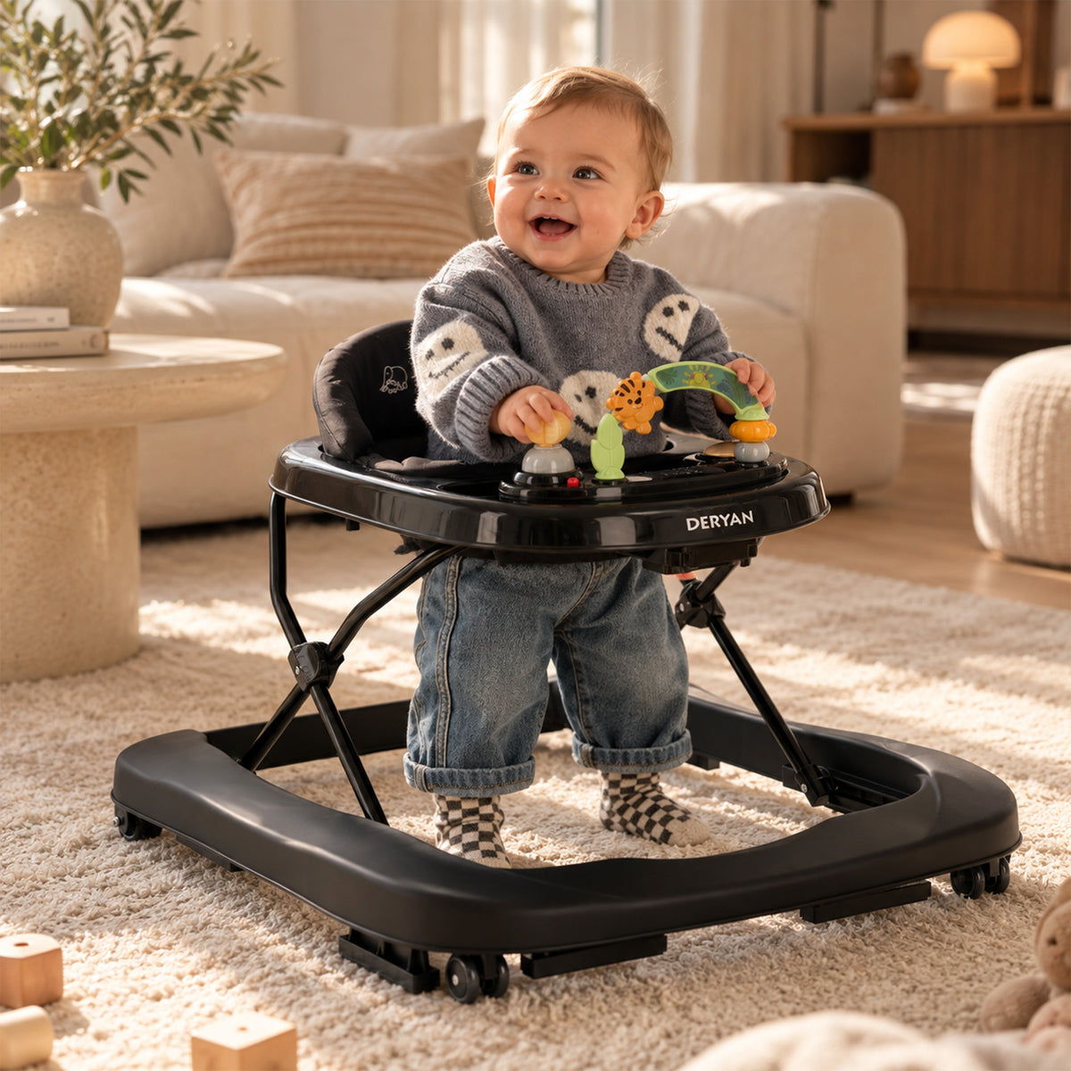 2-in-1 Loopstoel Zwart