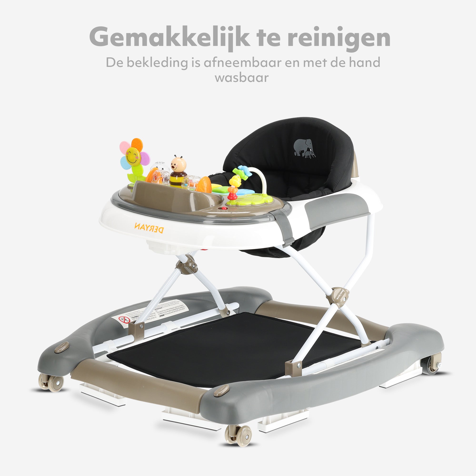 4-in-1 Loopstoel Zwart & Bruin