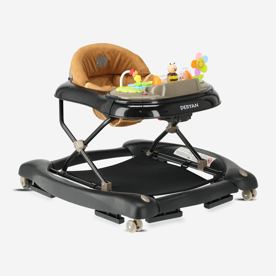 4-in-1 Loopstoel Zwart & Nougat