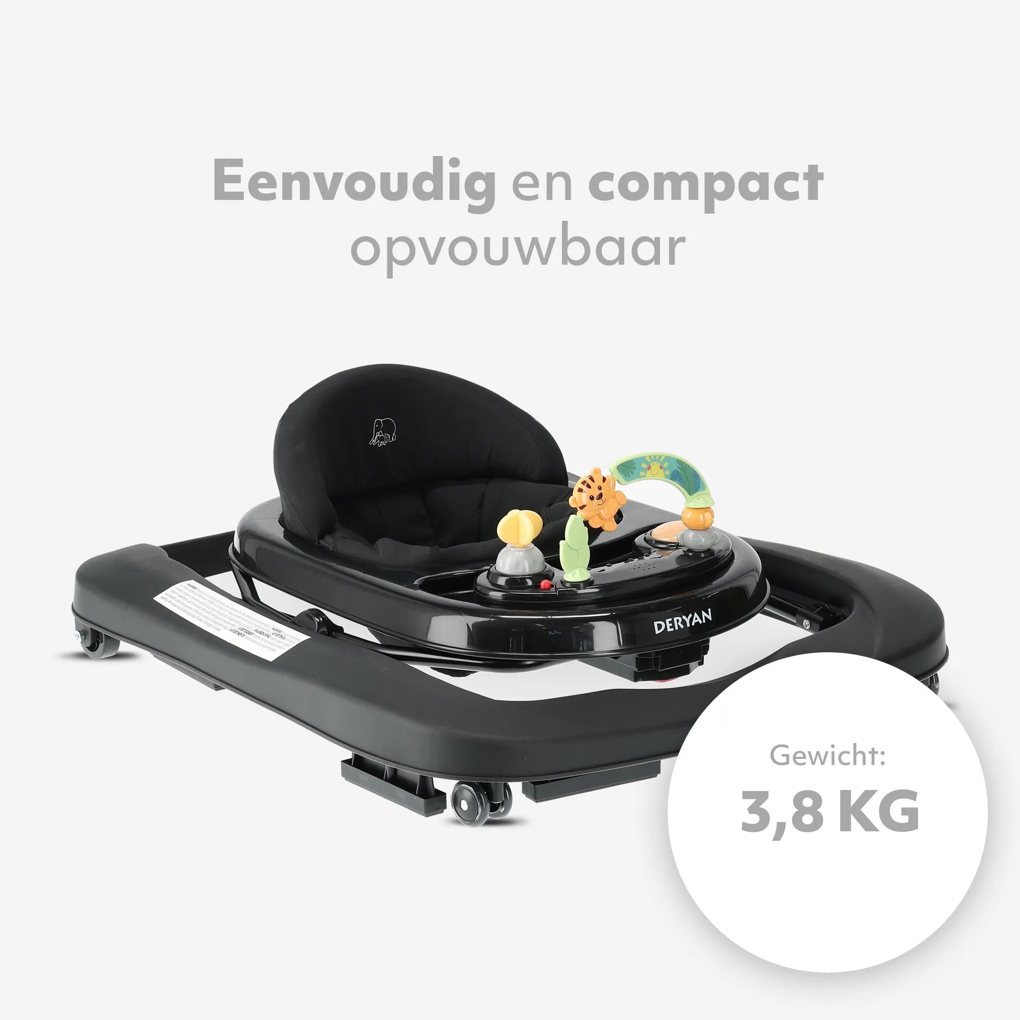 2-in-1 Loopstoel Zwart