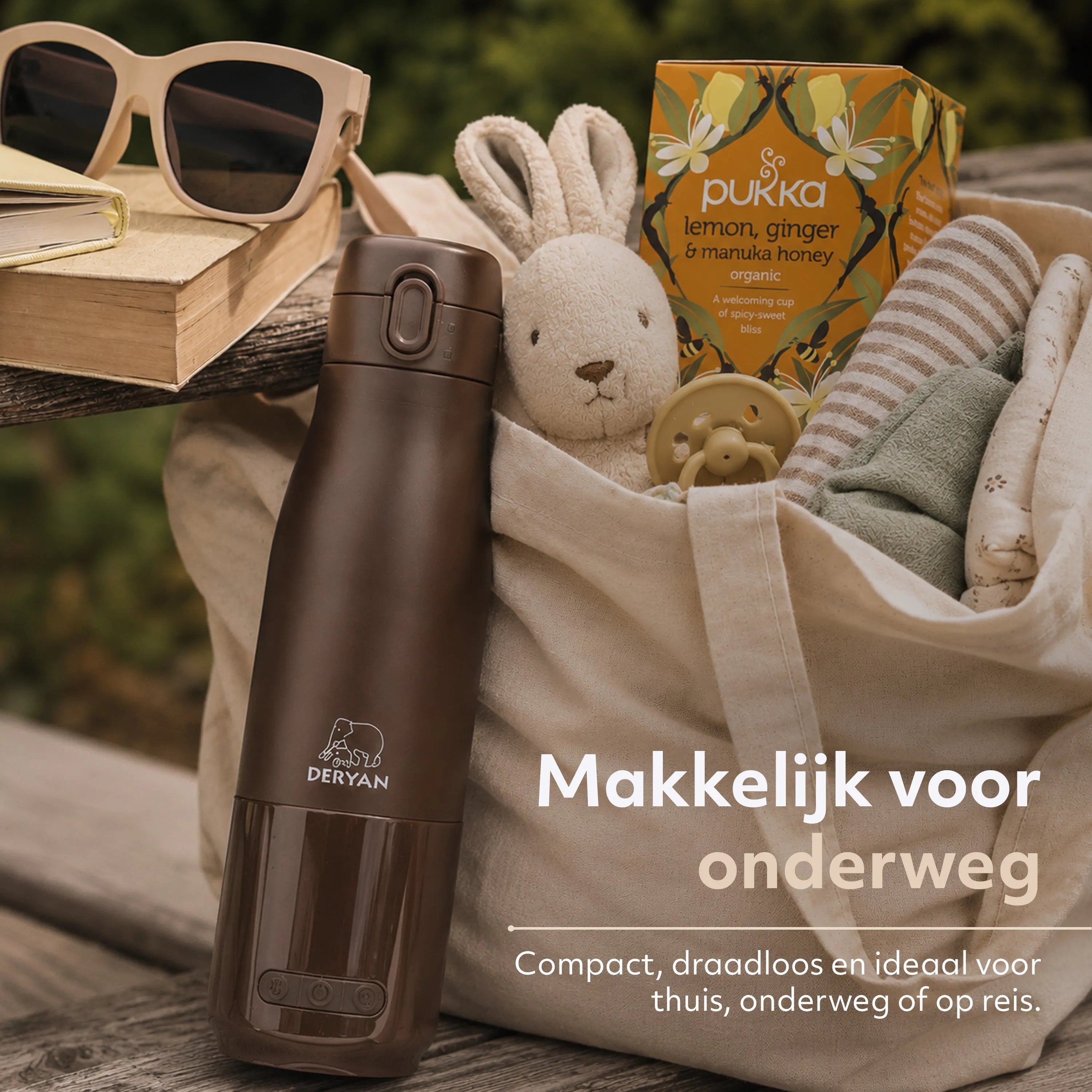 Draadloze Flessenwarmer 350 ml - Chocolate Brown