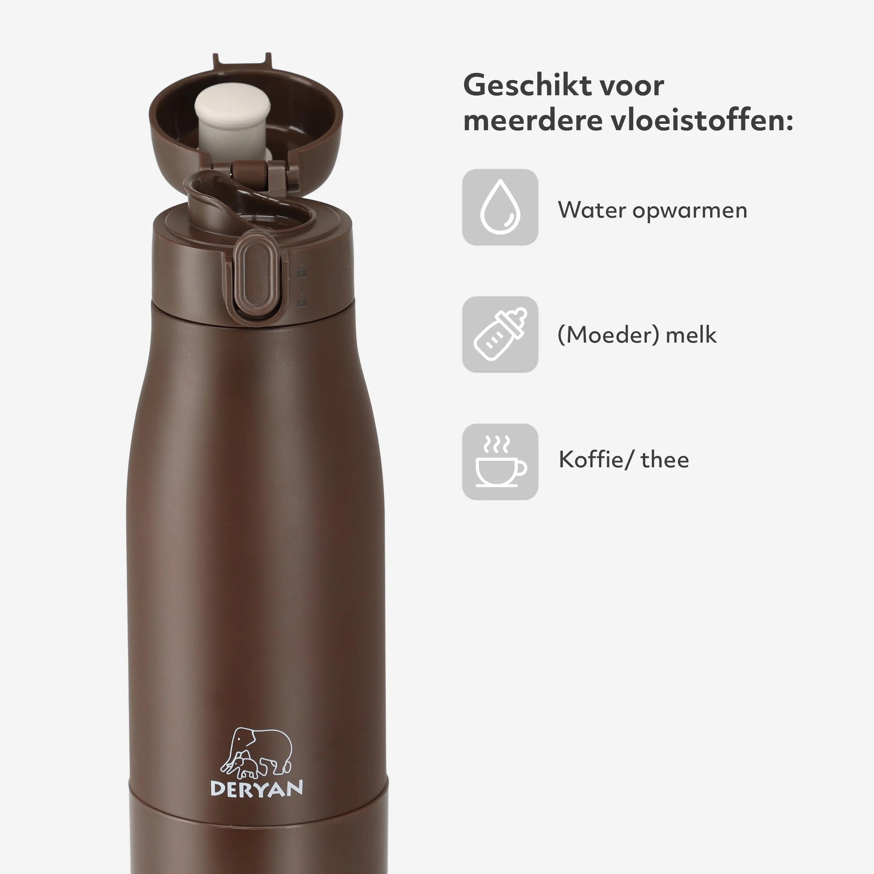 Draadloze Flessenwarmer 350 ml - Chocolate Brown