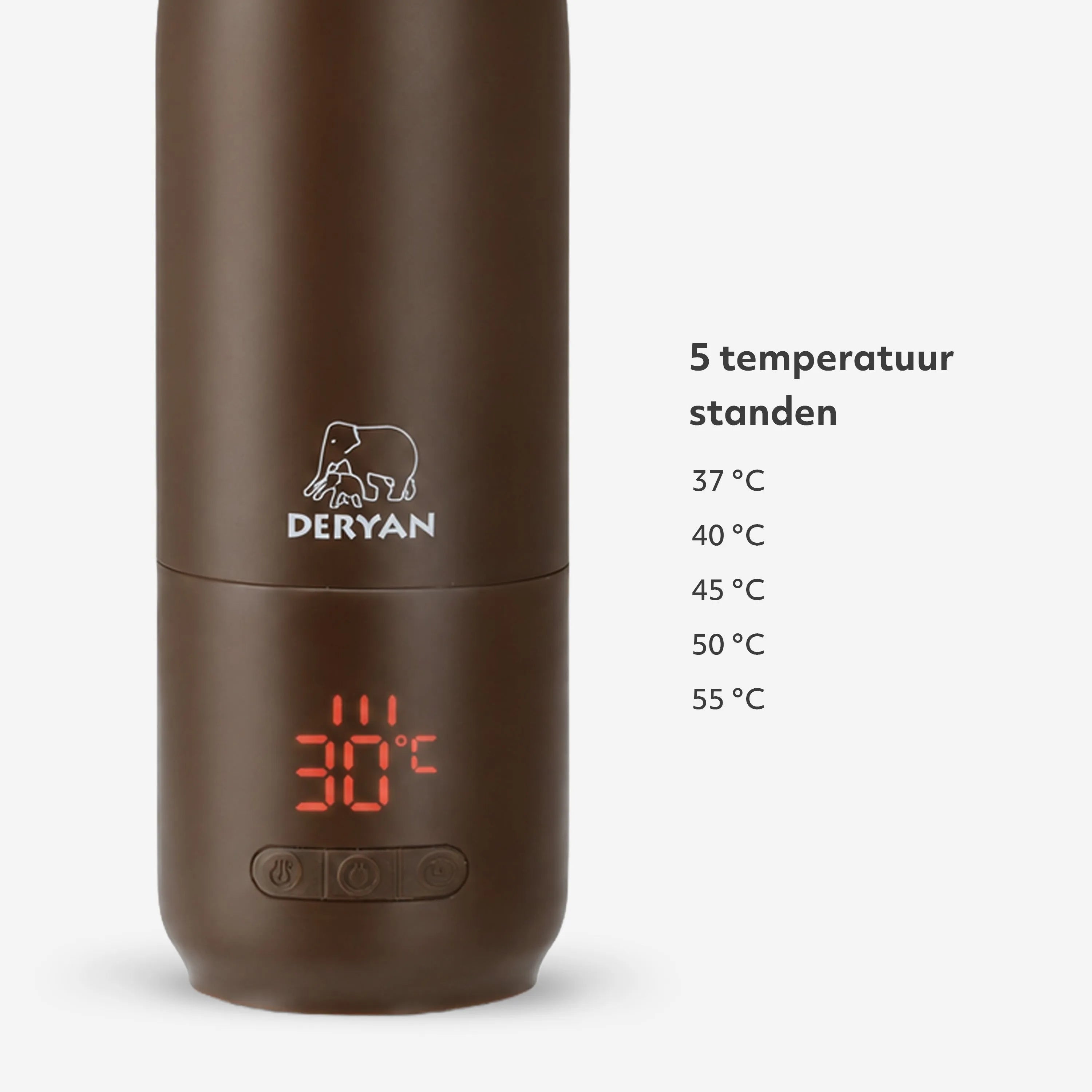Draadloze Flessenwarmer 350 ml - Chocolate Brown