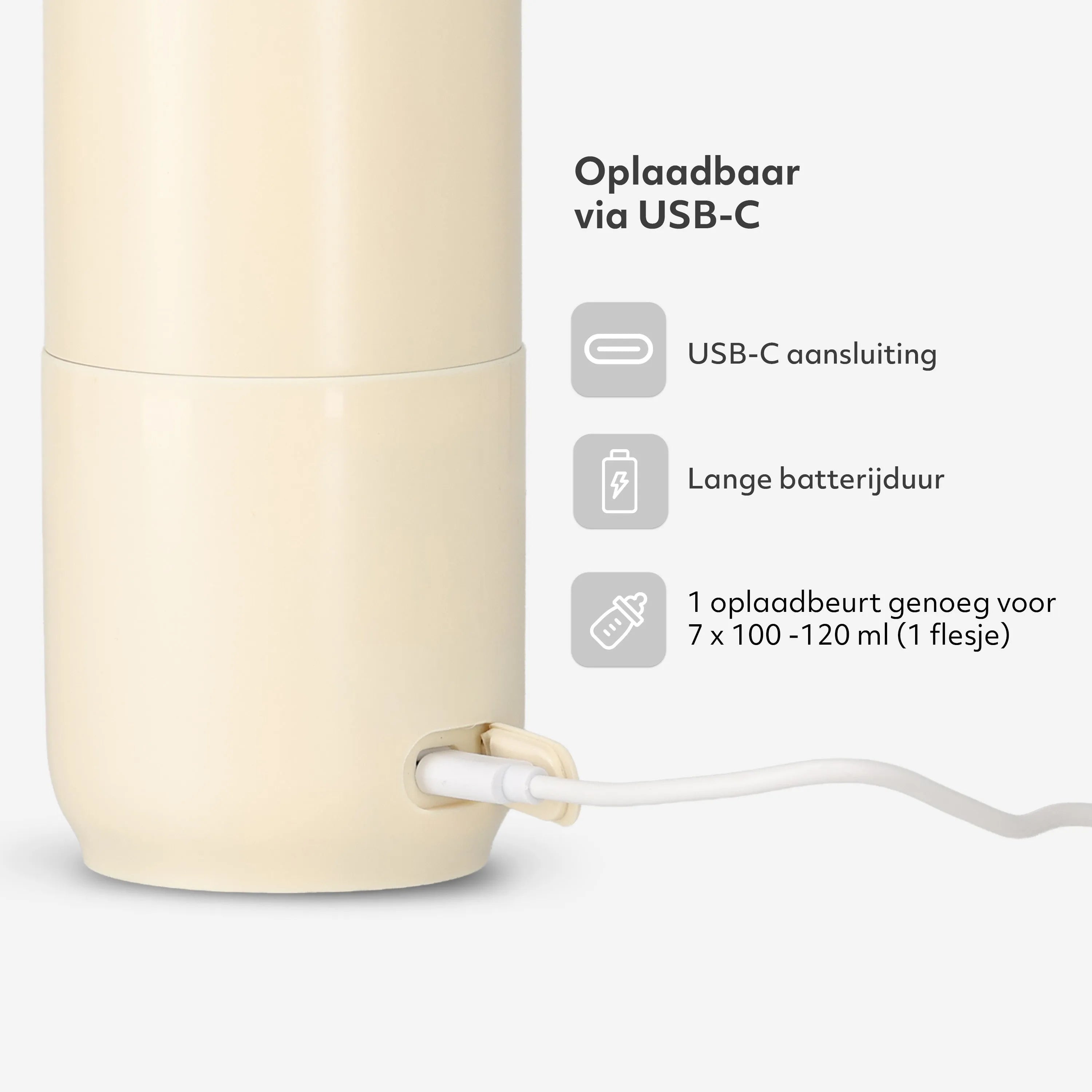 Draadloze Flessenwarmer 350 ml - Beige