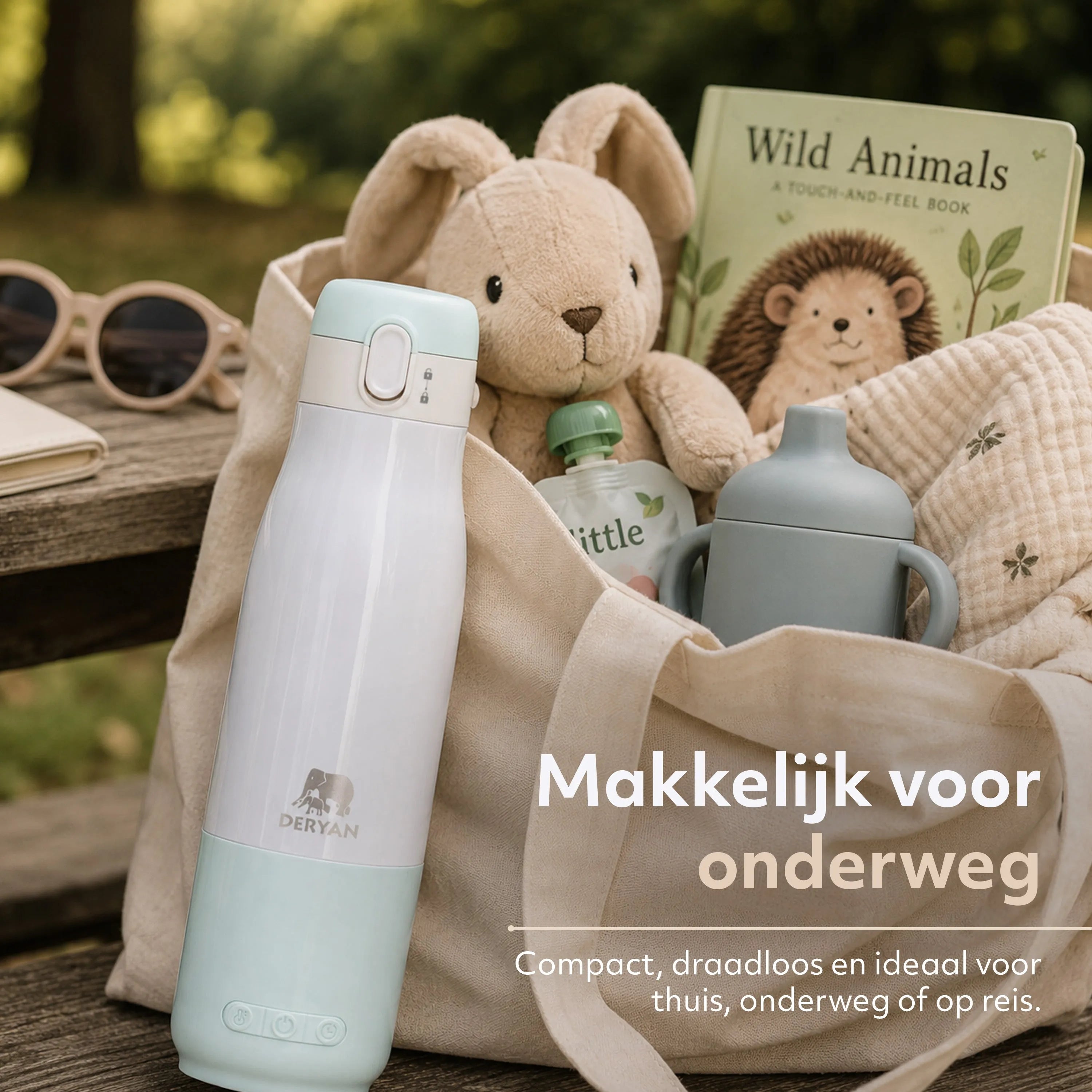 Draadloze Flessenwarmer 350 ml - Mint