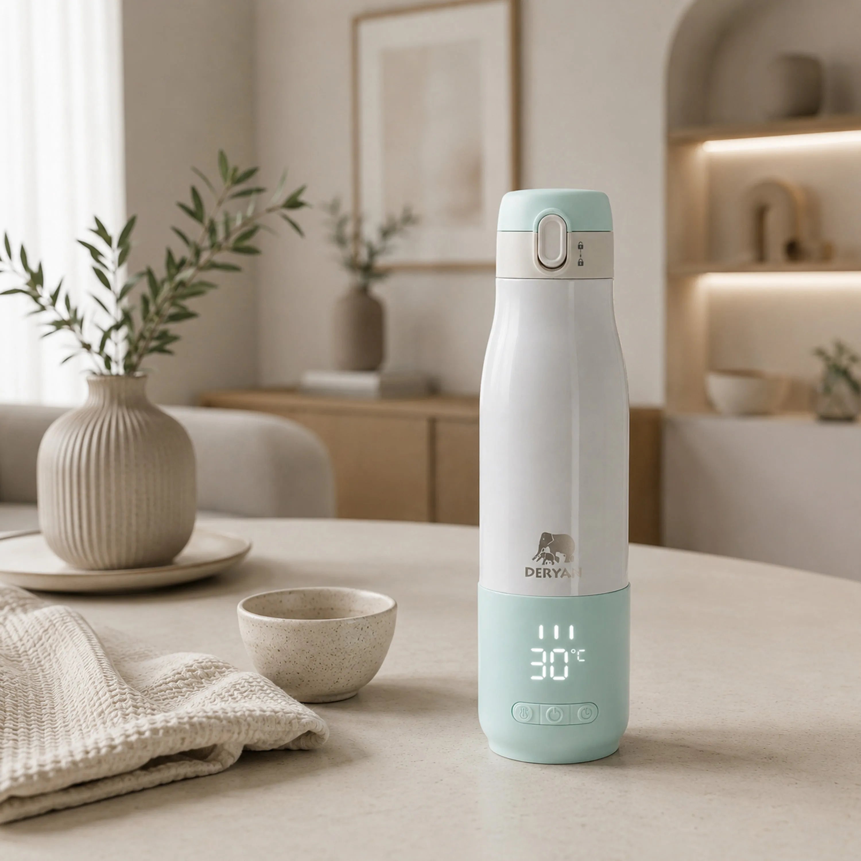 Draadloze Flessenwarmer 350 ml - Mint