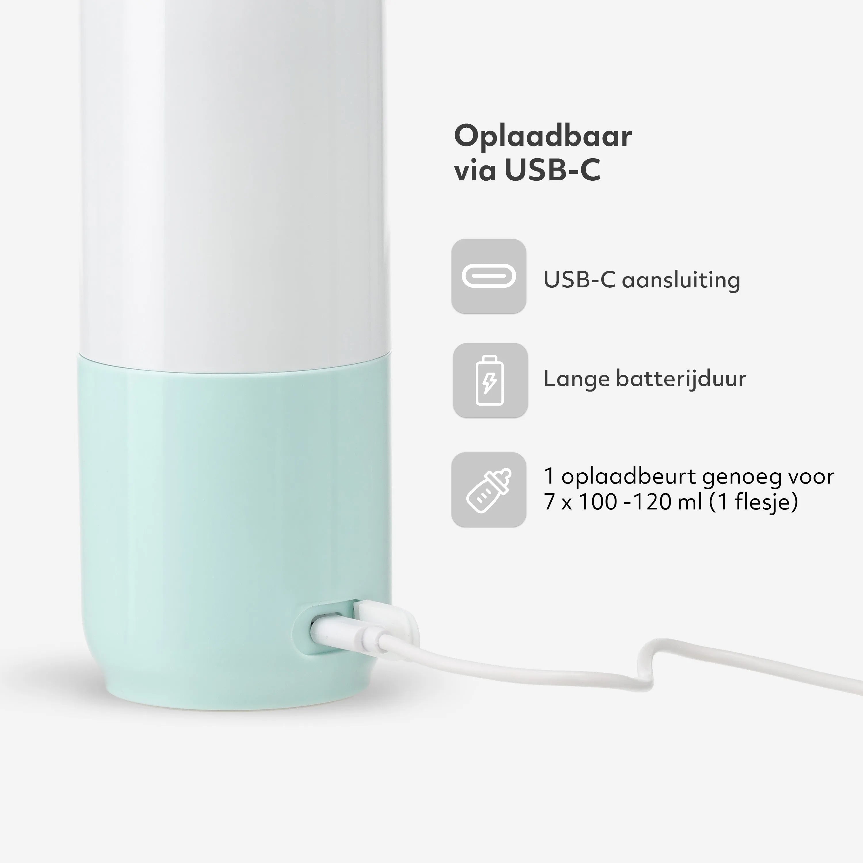 Draadloze Flessenwarmer 350 ml - Mint