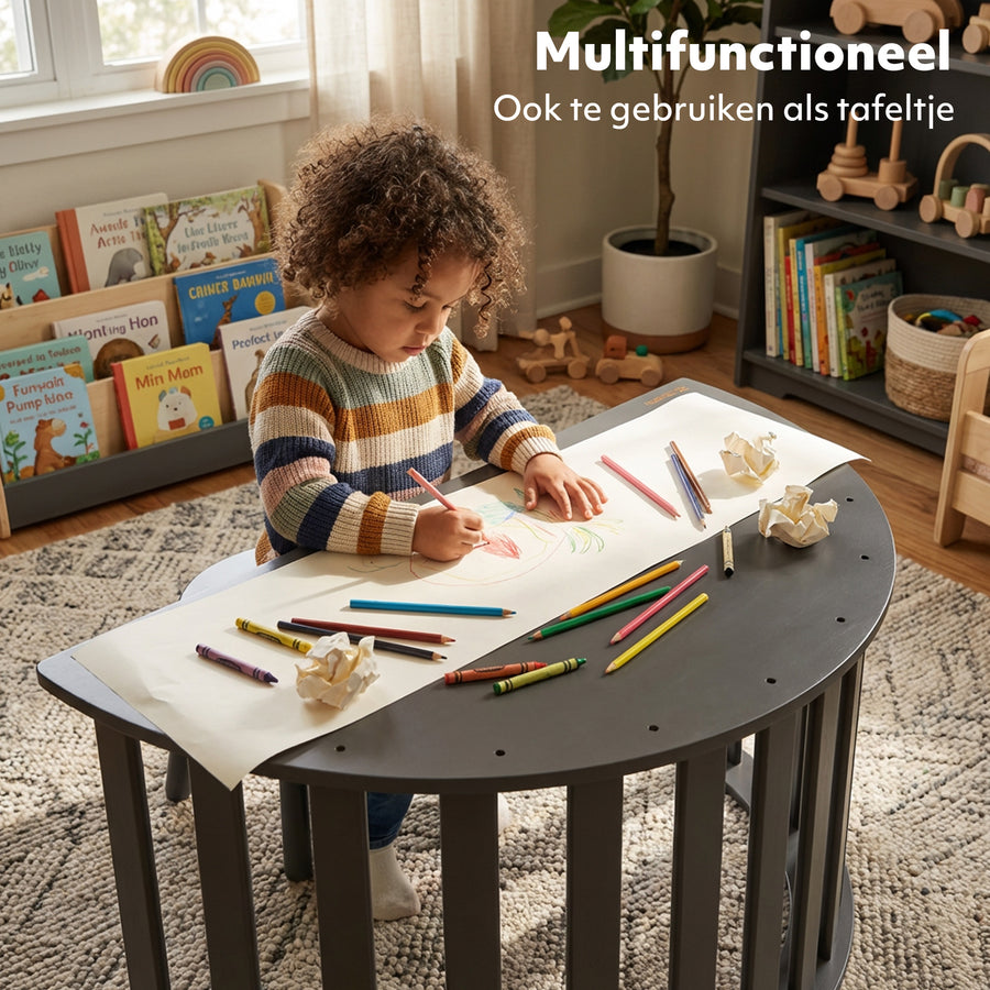 Multifunctionele Klimboog 5-in-1 met Kussen en Tekentafel - Zwart