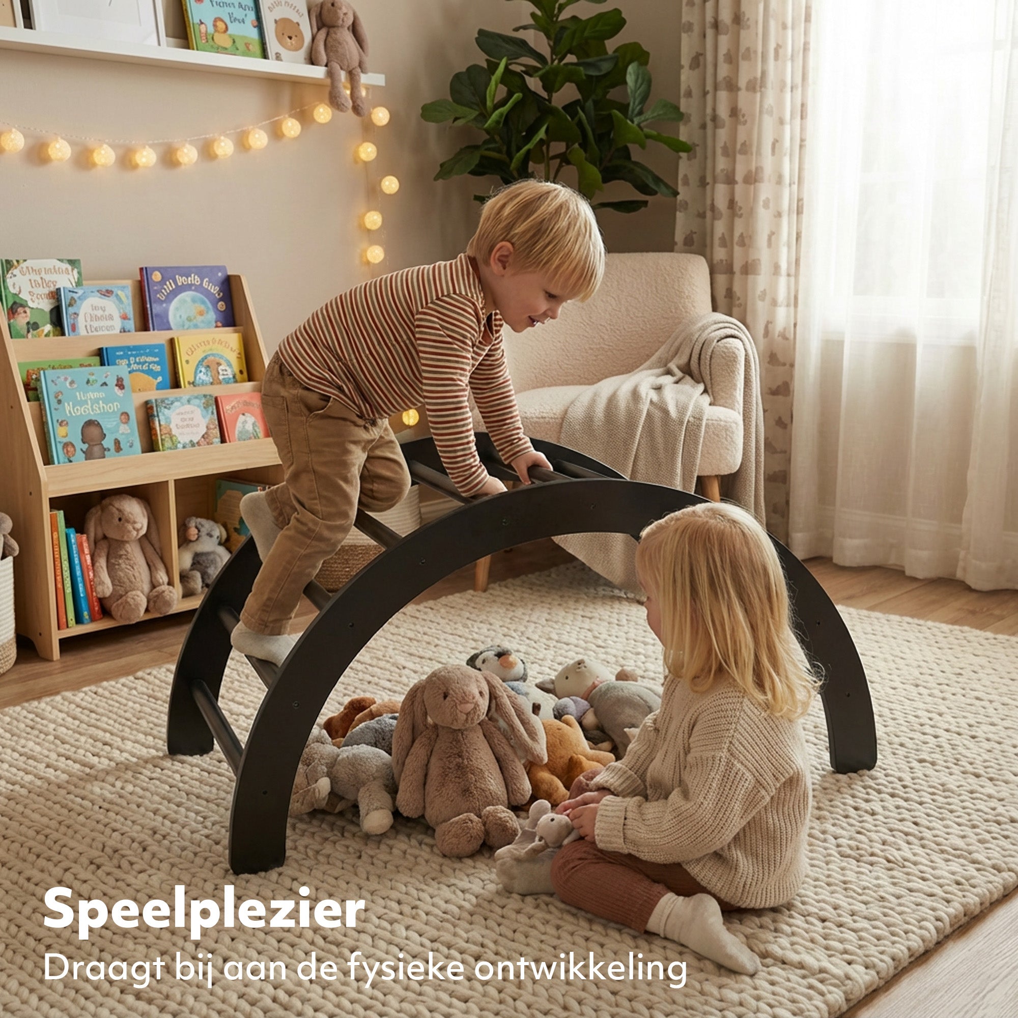 Multifunctionele Klimboog - 5 in 1 model - Speelboog - Klimrek - Speeltoestel - Inclusief Kussen - Tekentafel - zwart