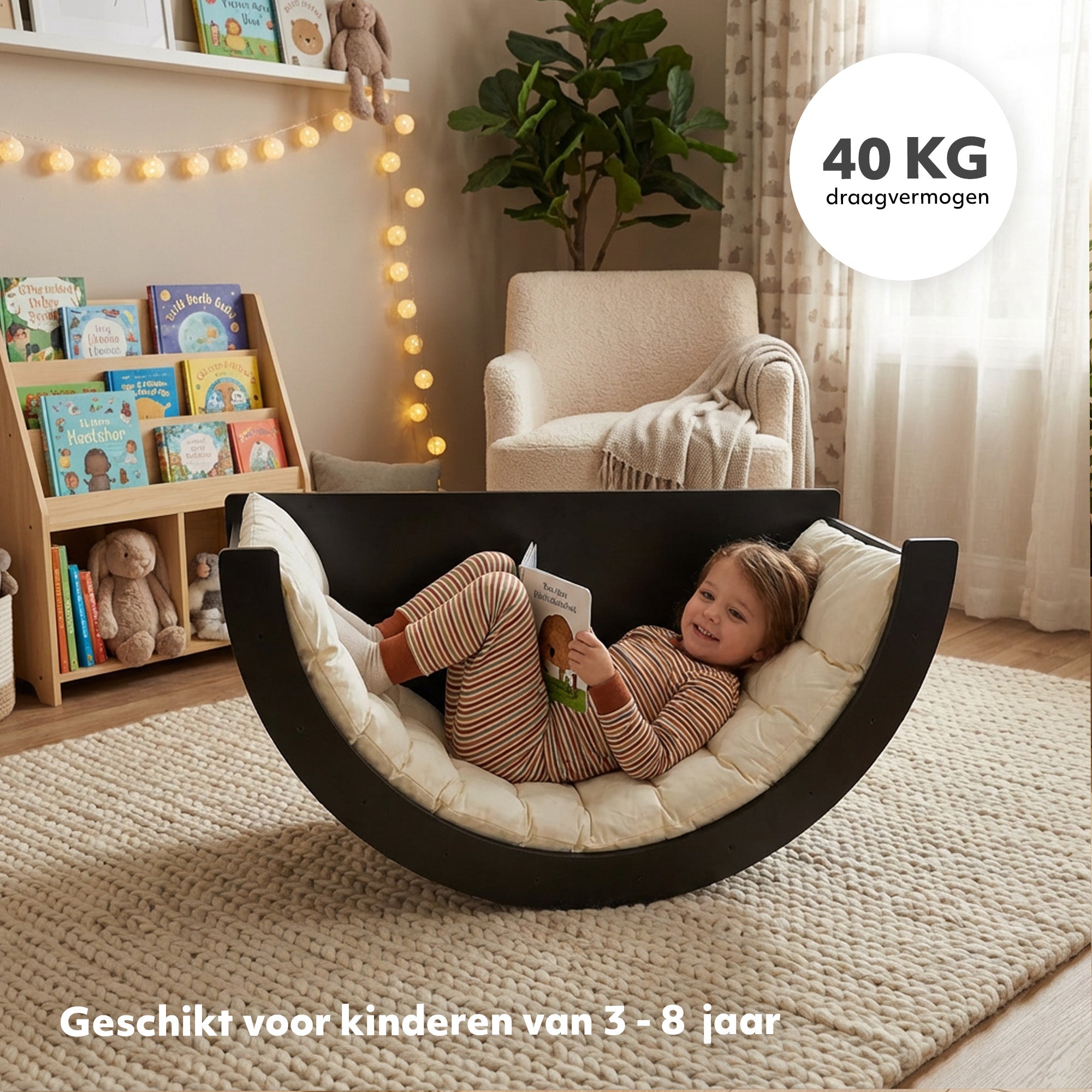 Multifunctionele Klimboog - 5 in 1 model - Speelboog - Klimrek - Speeltoestel - Inclusief Kussen - Tekentafel - zwart