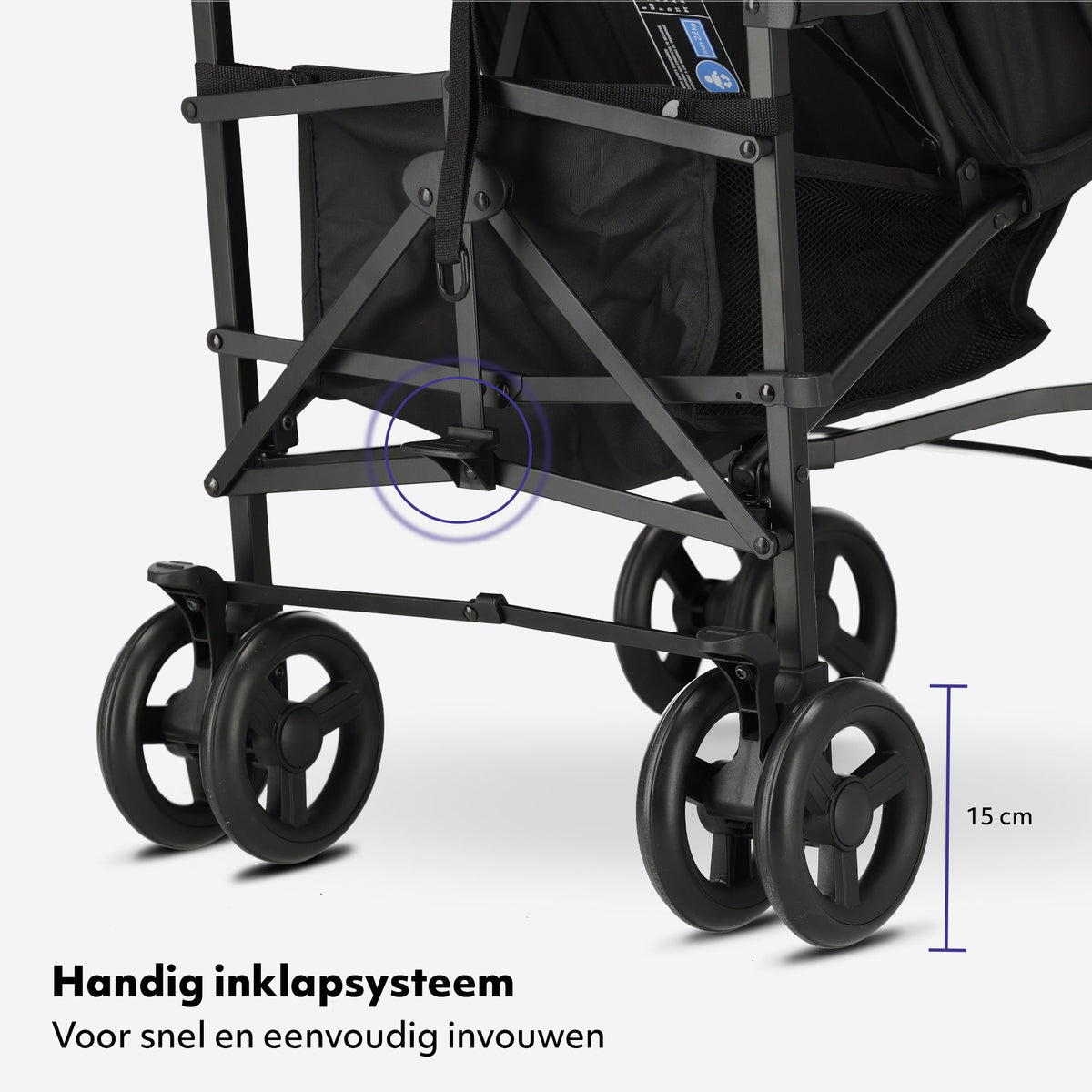 Mooiys Zeke Buggy Paraplu Buggy - 5-Punts Gordel - Geschikt voor Kinderen tot 22 kg - Zwart