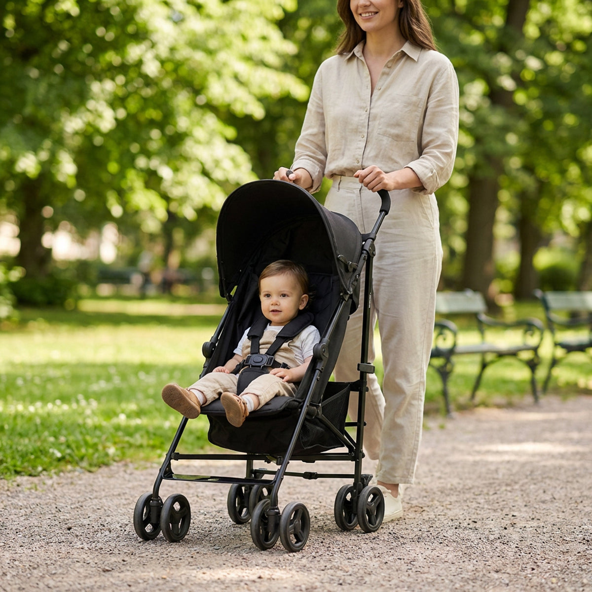 Mooiys Zeke Buggy Paraplu Buggy - 5-Punts Gordel - Geschikt voor Kinderen tot 22 kg - Zwart