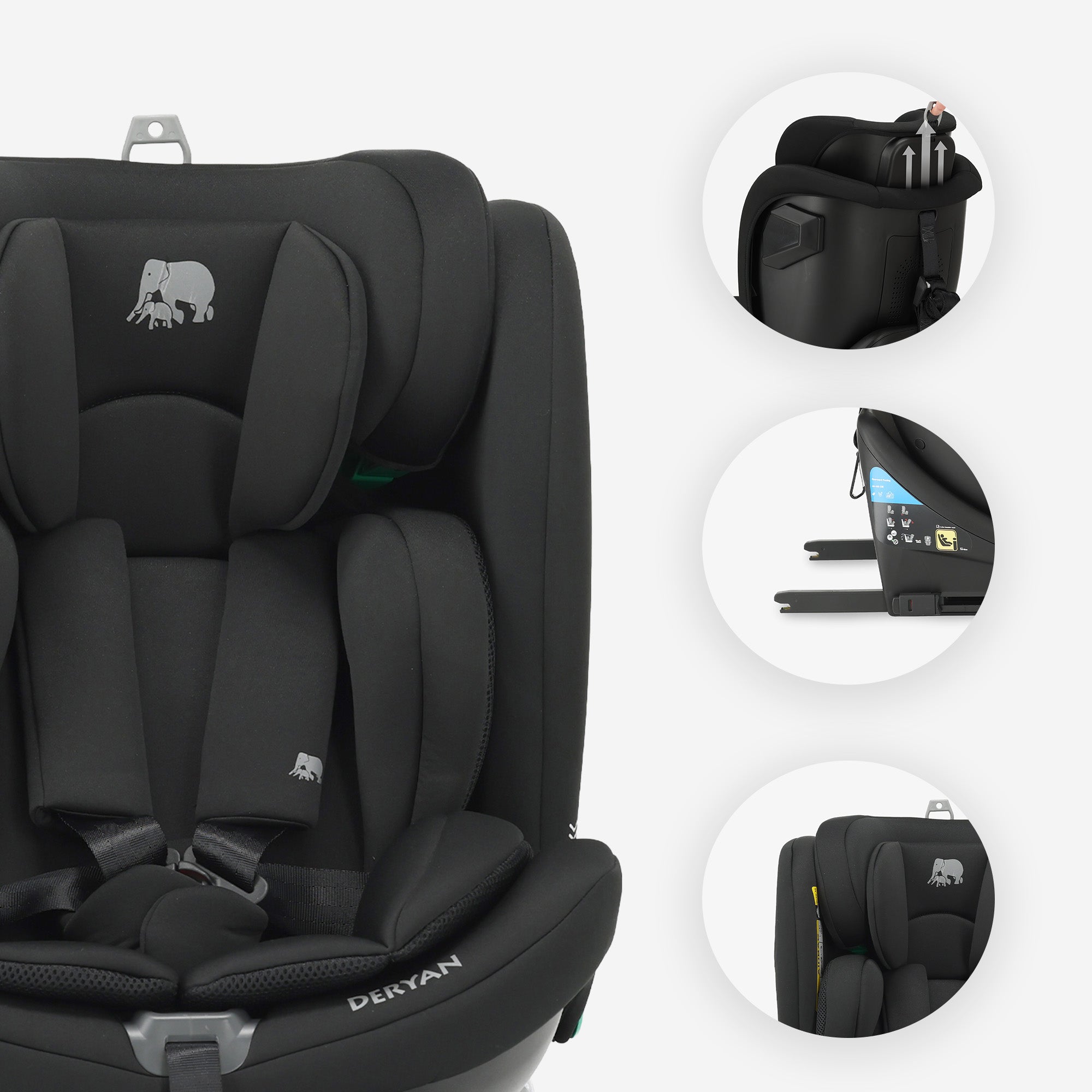 Colin Luxe I-size Autostoel - Groep 0-1-2-3 - Isofix - Draaibaar 360° - Zwart