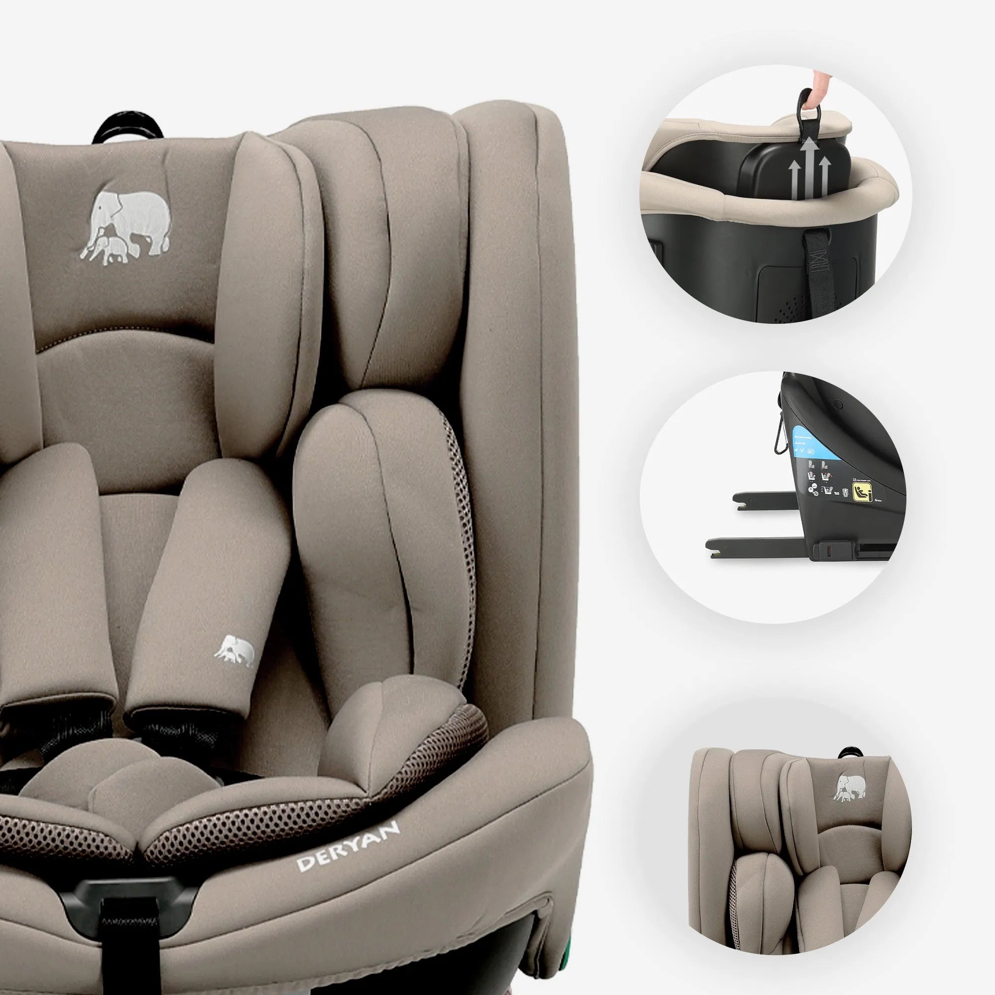 Colin Luxe i-Size/isofix 360° Autostoel 40-150 cm - 0-36 kg - Truffle Nougat