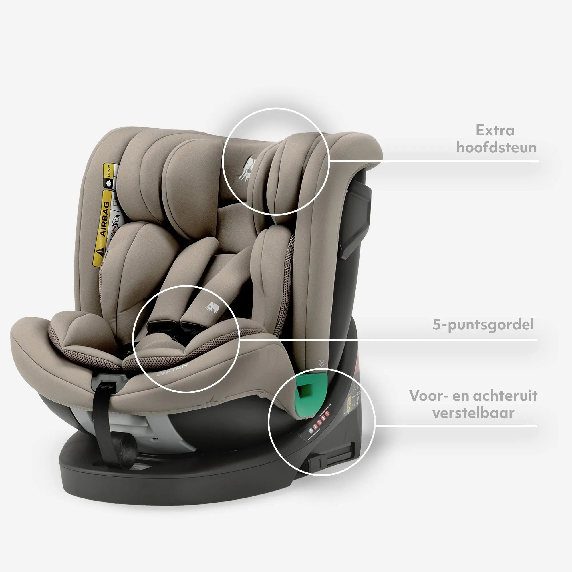 Colin Luxe i-Size/isofix 360° Autostoel 40-150 cm - 0-36 kg - Truffle Nougat