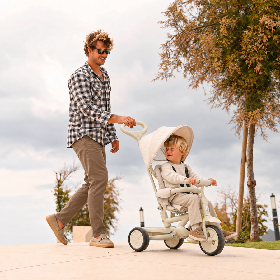 Adventurer Driewieler met duwstang Sand