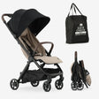 DERYAN Air Buggy Nougat compacte reisbuggy lichtgewicht inklapbaar met opbergvak en vergrendeling