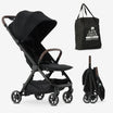 Air Buggy Zwart opgevouwen reisbuggy compact lichtgewicht ontwerp comfortabele zit en snelle vouwmechaniek