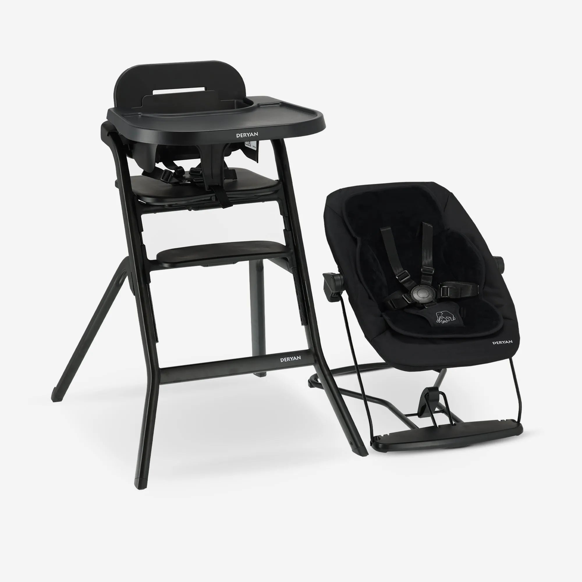 Curve kinderstoel set zwart met wipstoel en wasbaar inlegkussen compact lichtgewicht ontwerp