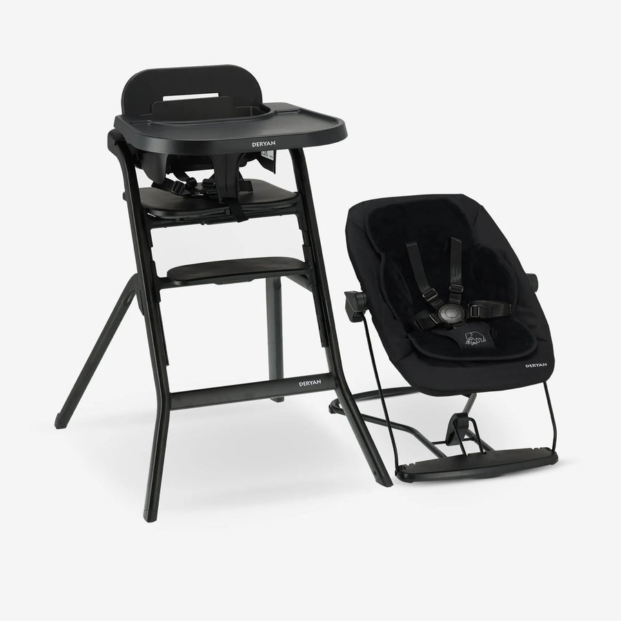 Curve Kinderstoel Set met Wipstoel en Inlegkussen - Zwart