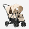 Elena Duobuggy Nougat duo buggy met twee zitjes compact opvouwbaar inclusief regenhoes en ruime opbergmand