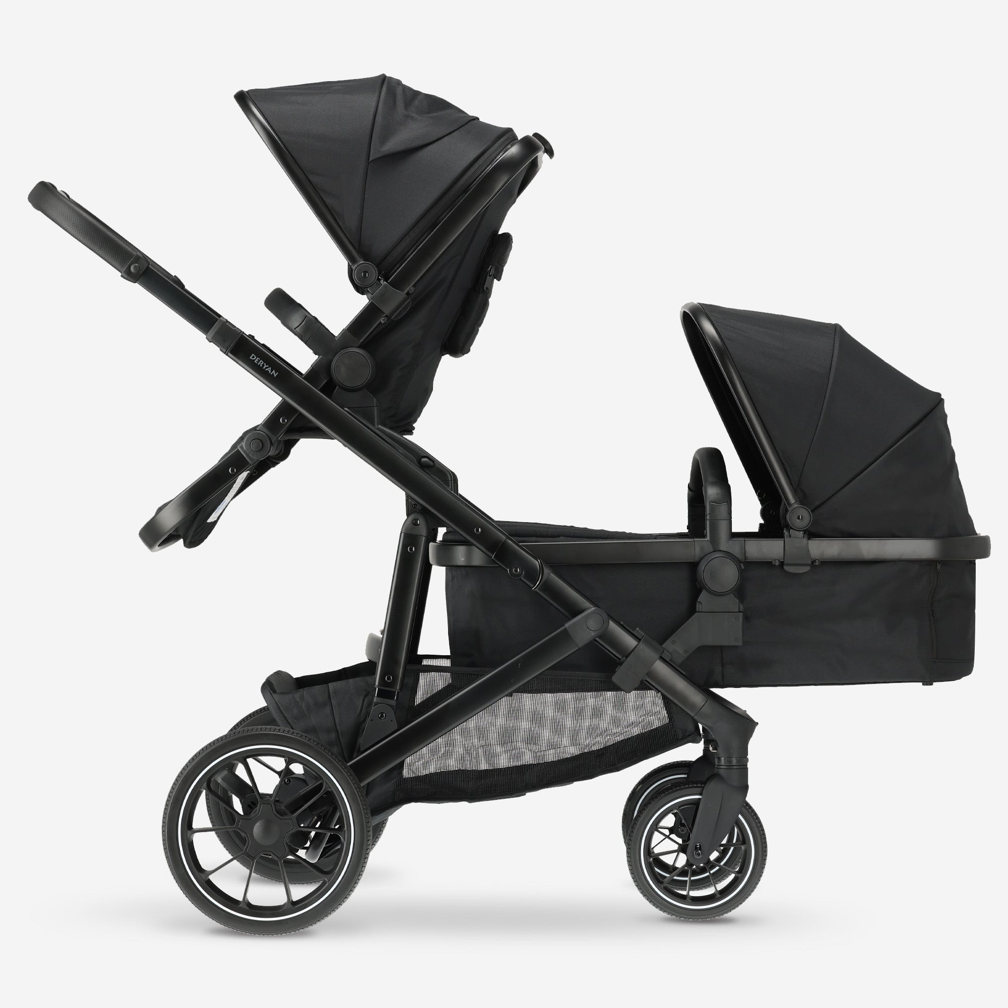 EVY V2 Duo kinderwagen zwart compact opvouwbaar lichtgewicht 2-in-1 ontwerp